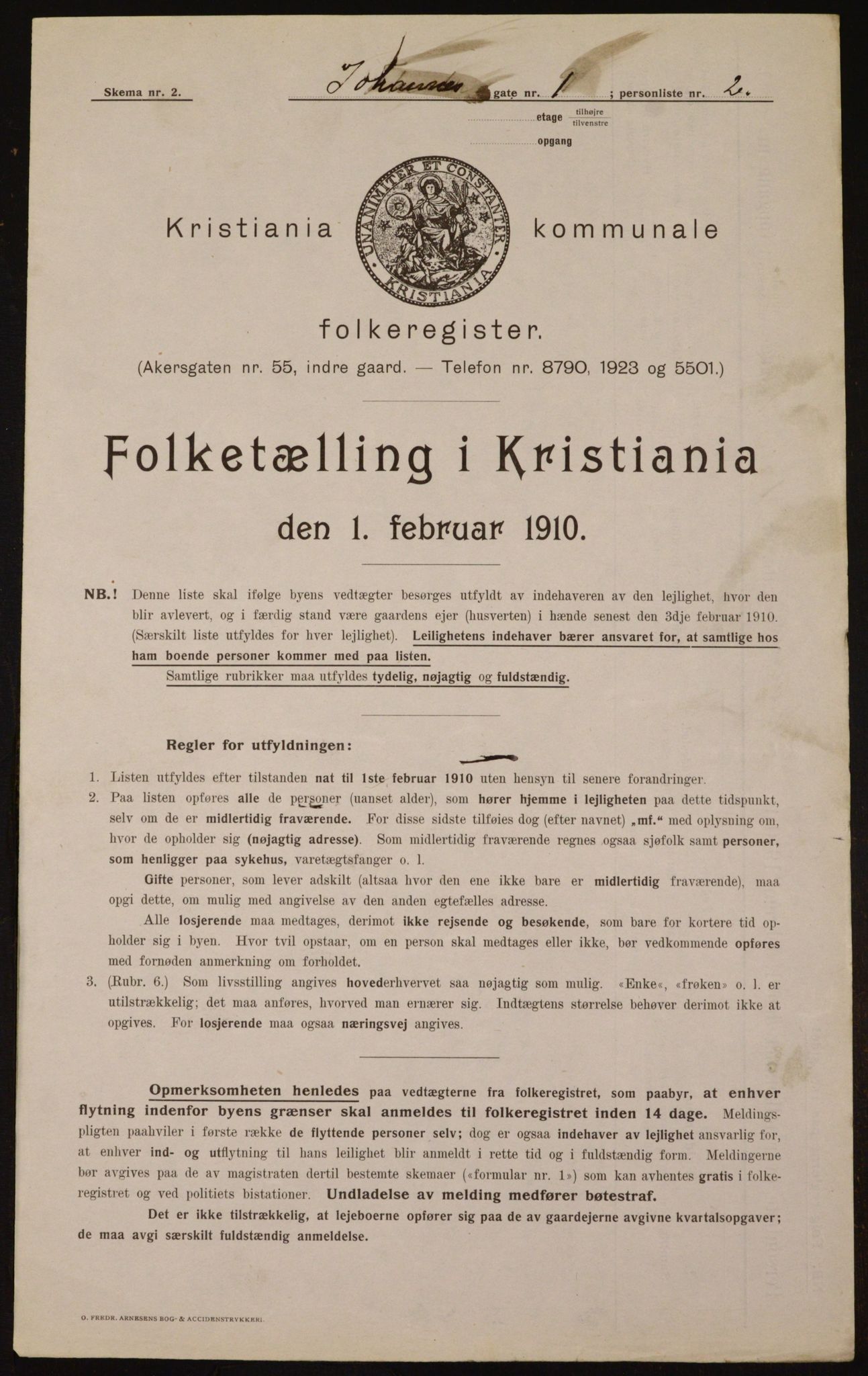 OBA, Municipal Census 1910 for Kristiania, 1910, p. 45826