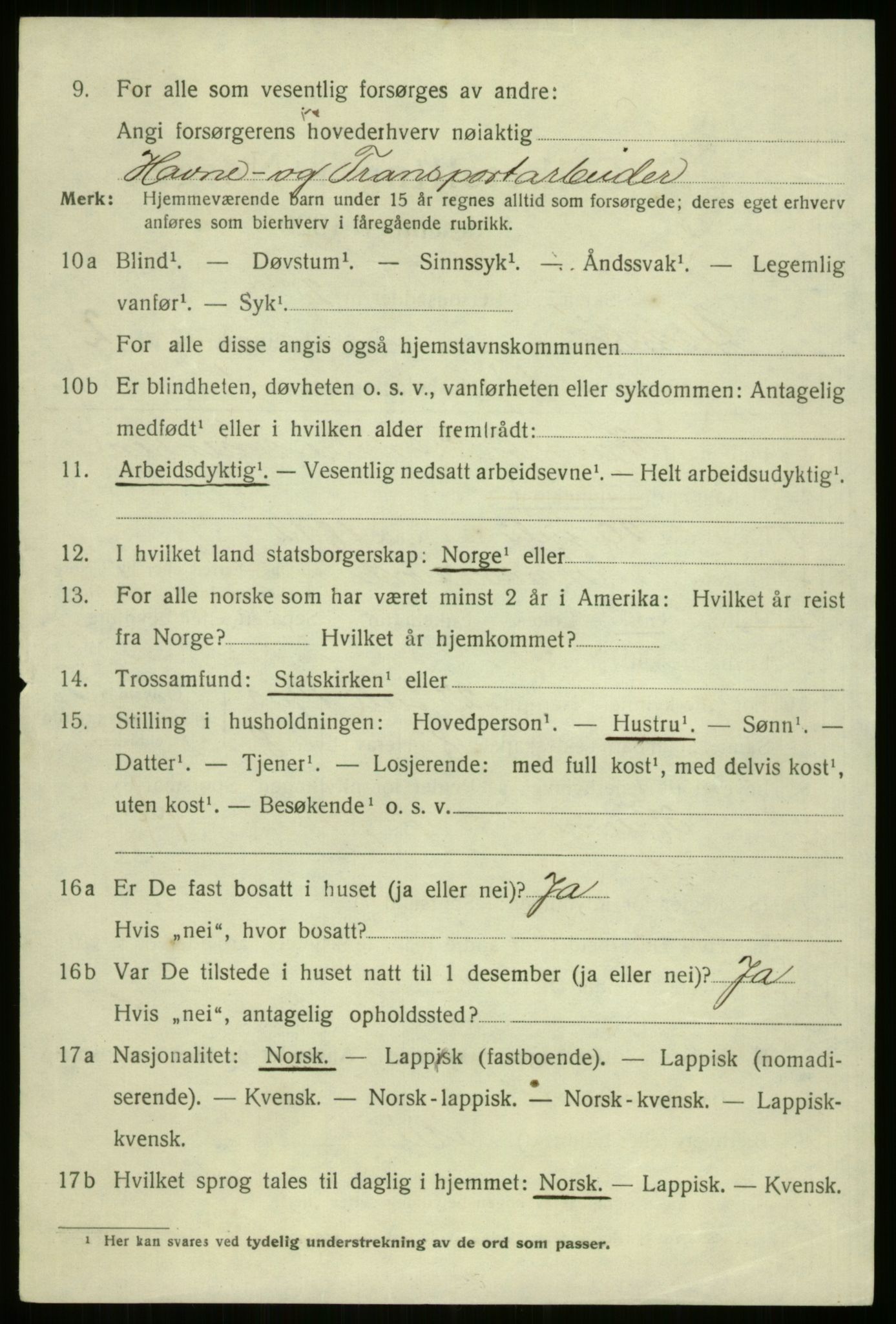 SATØ, 1920 census for Tromsø, 1920, p. 8735