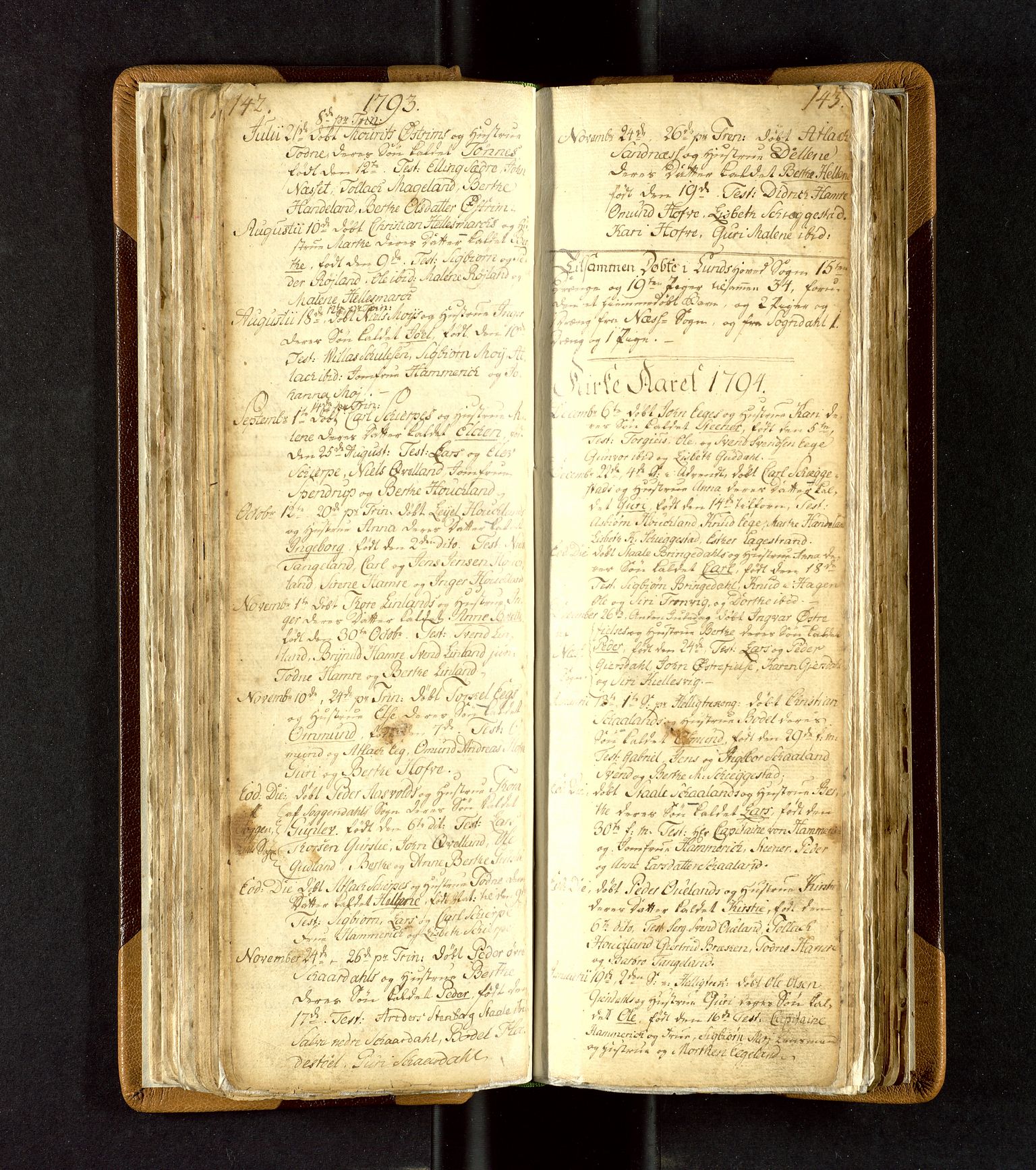 Lund sokneprestkontor, SAST/A-101809/S06/L0003: Parish register (official) no. A 3, 1761-1801, p. 142-143