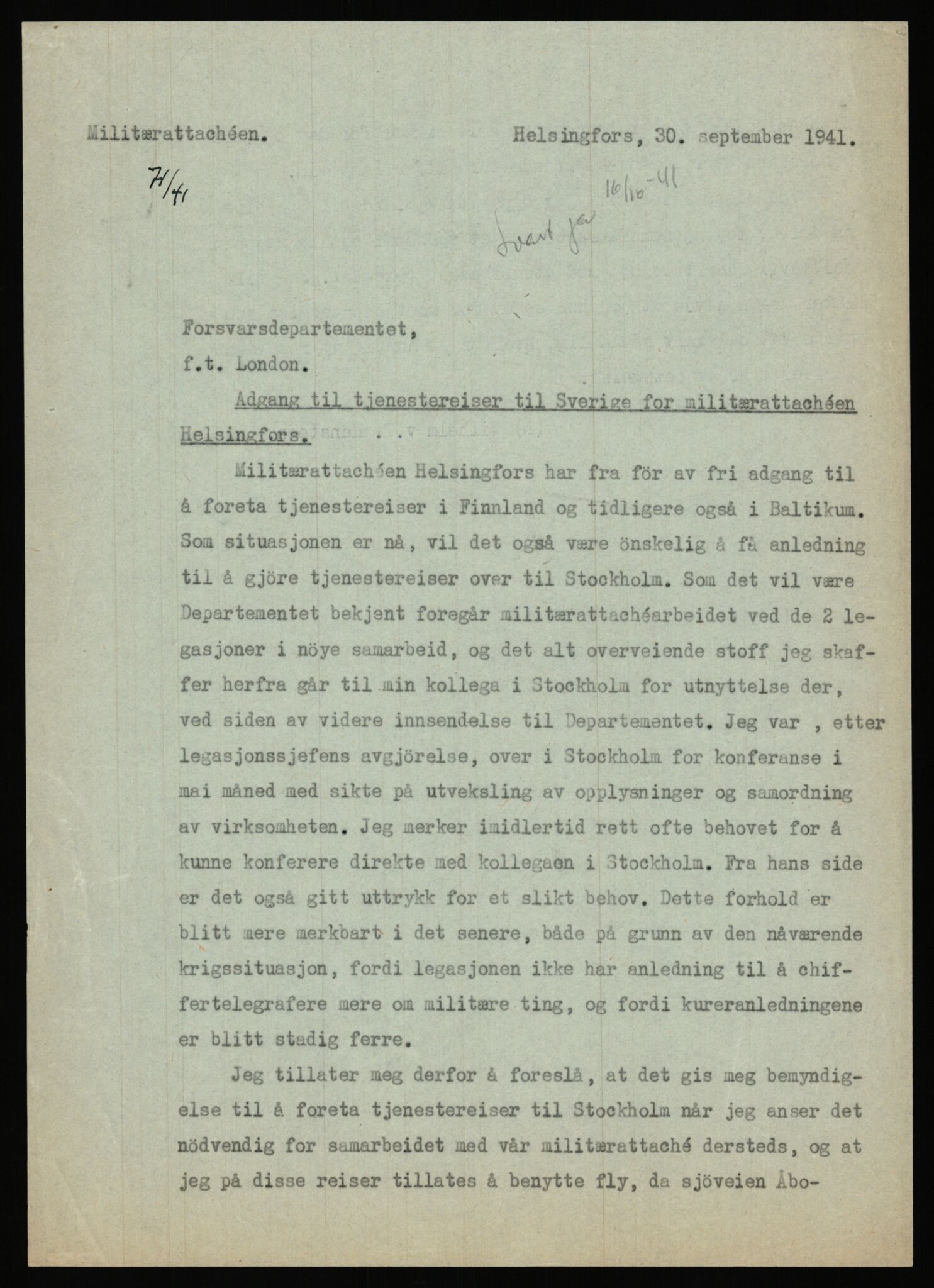 Forsvaret, Forsvarets krigshistoriske avdeling, AV/RA-RAFA-2017/Y/Ya/L0006: II-C-11-11,2 - Utenriksdepartementet.  Legasjonen i Helsingfors., 1940-1946, p. 201