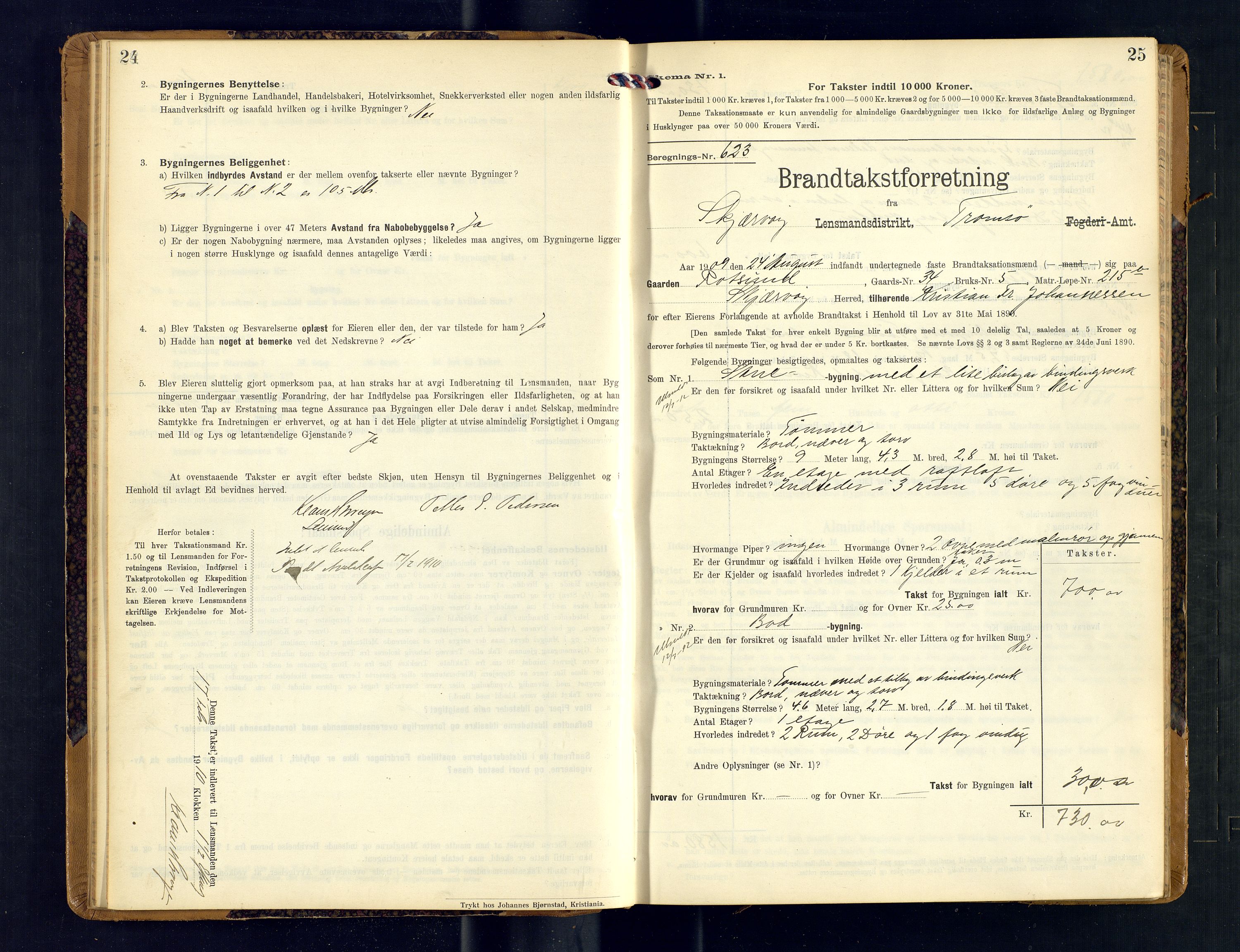 Skjervøy lensmannskontor, AV/SATØ-SATØ-63/F/Fu/Fub/L0247: Branntakstprotokoll (S), 1909-1912, p. 24-25