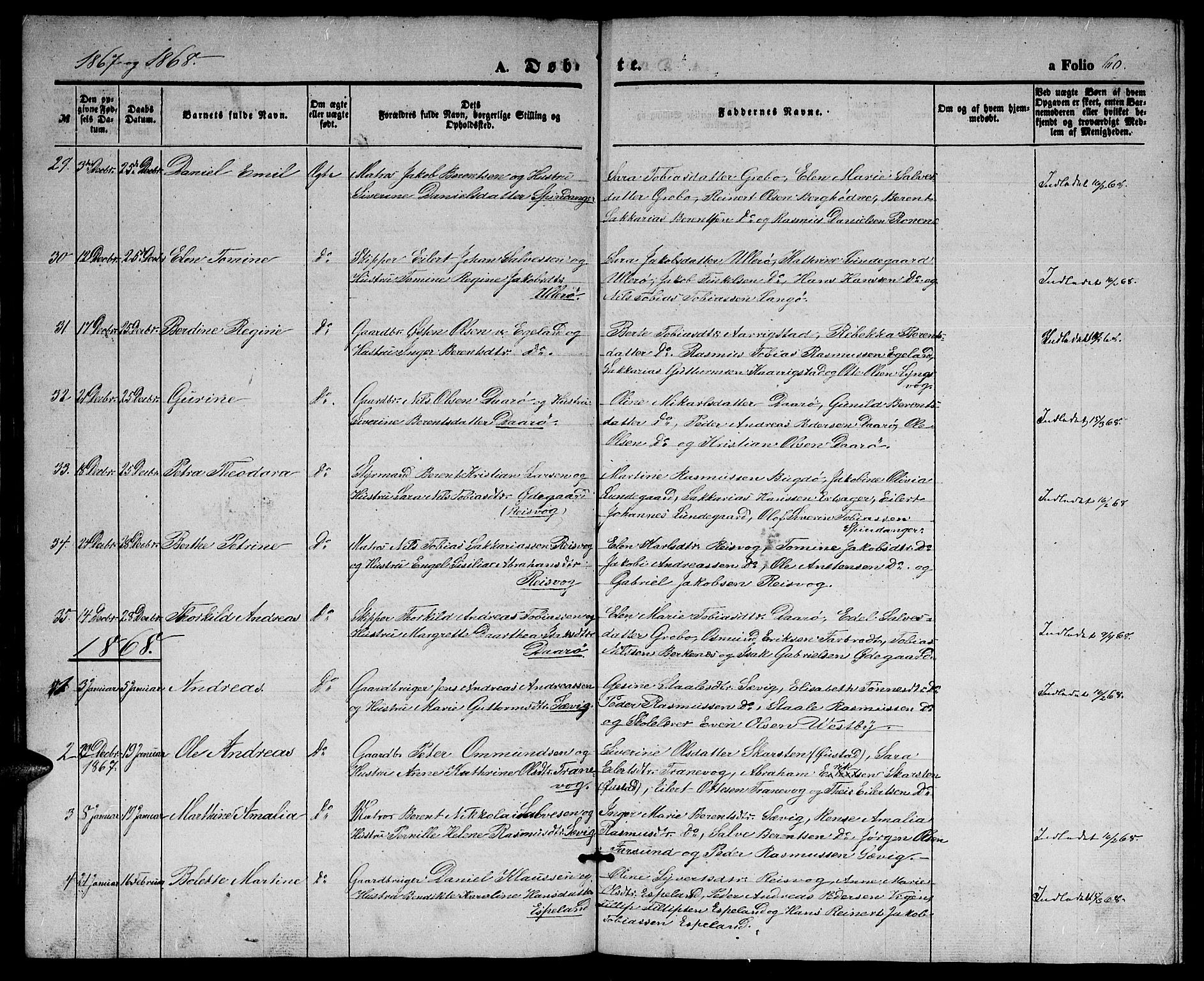 Herad sokneprestkontor, SAK/1111-0018/F/Fb/Fbb/L0002: Parish register (copy) no. B 2, 1853-1871, p. 60