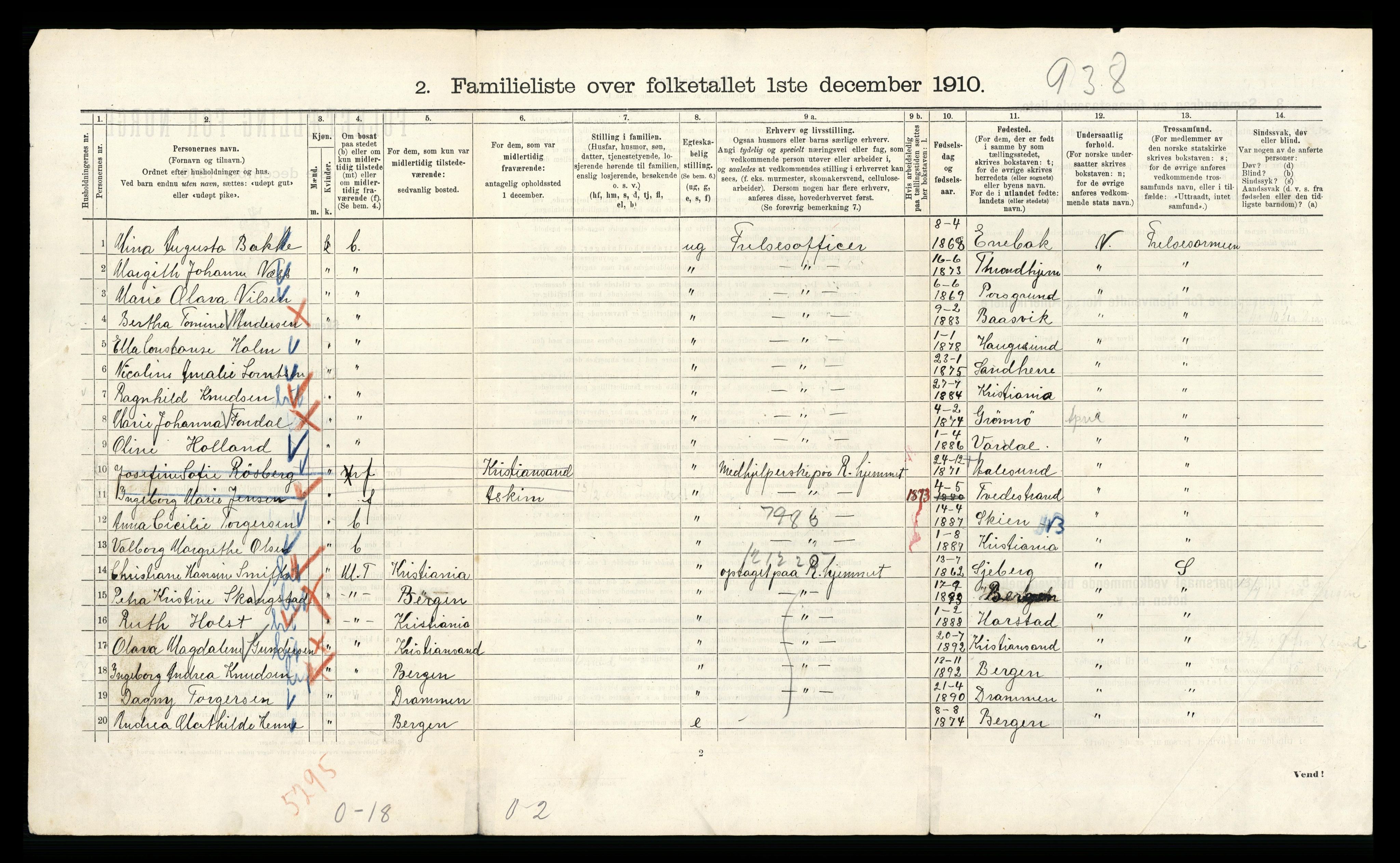 RA, 1910 census for Kristiania, 1910, p. 95970