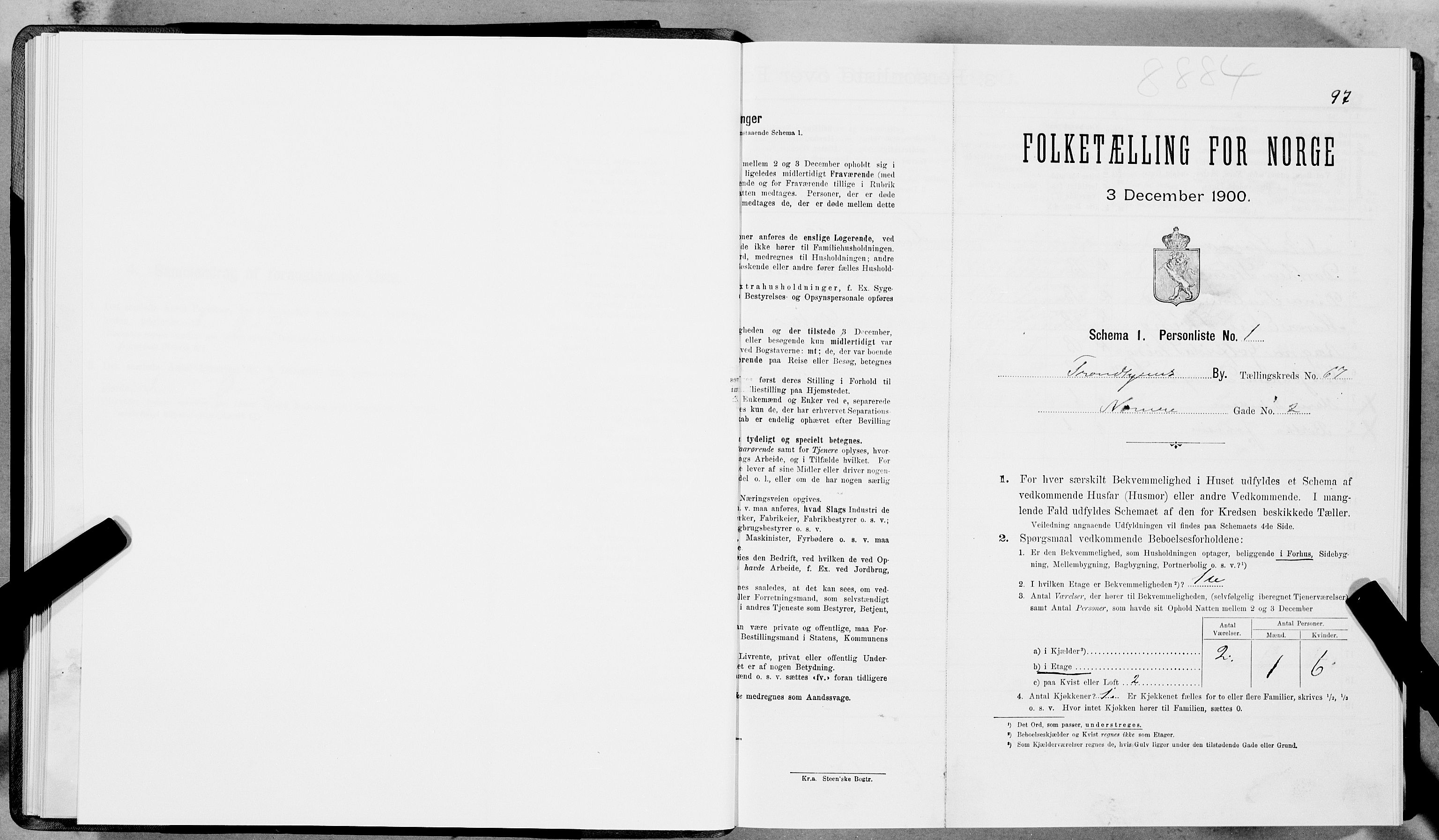 SAT, 1900 census for Trondheim, 1900, p. 11877