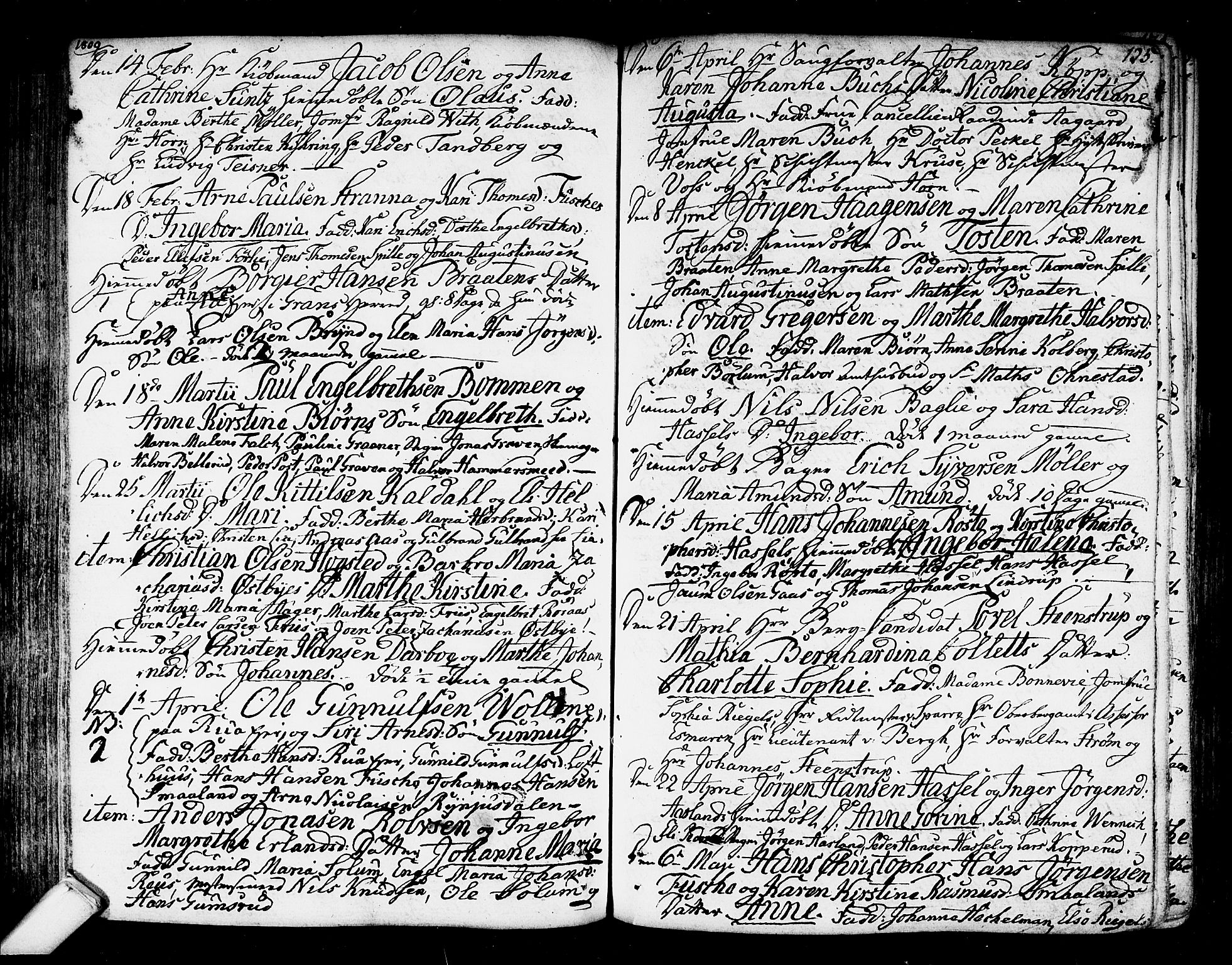 Kongsberg kirkebøker, SAKO/A-22/F/Fa/L0007: Parish register (official) no. I 7, 1795-1816, p. 125