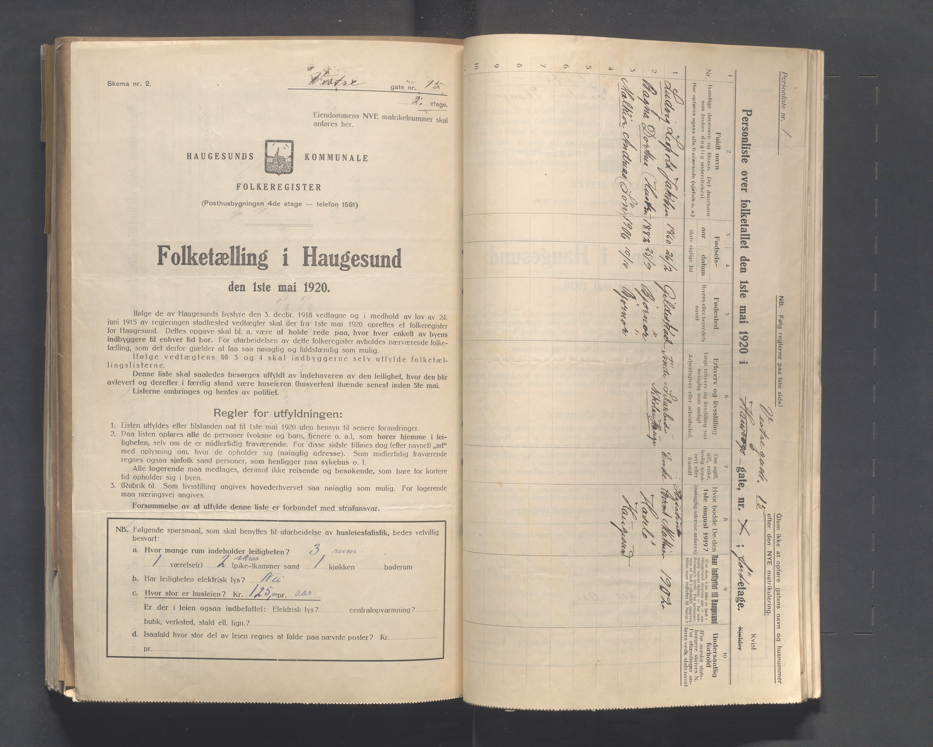 IKAR, Local census 1.5.1920 for Haugesund, 1920, p. 6310