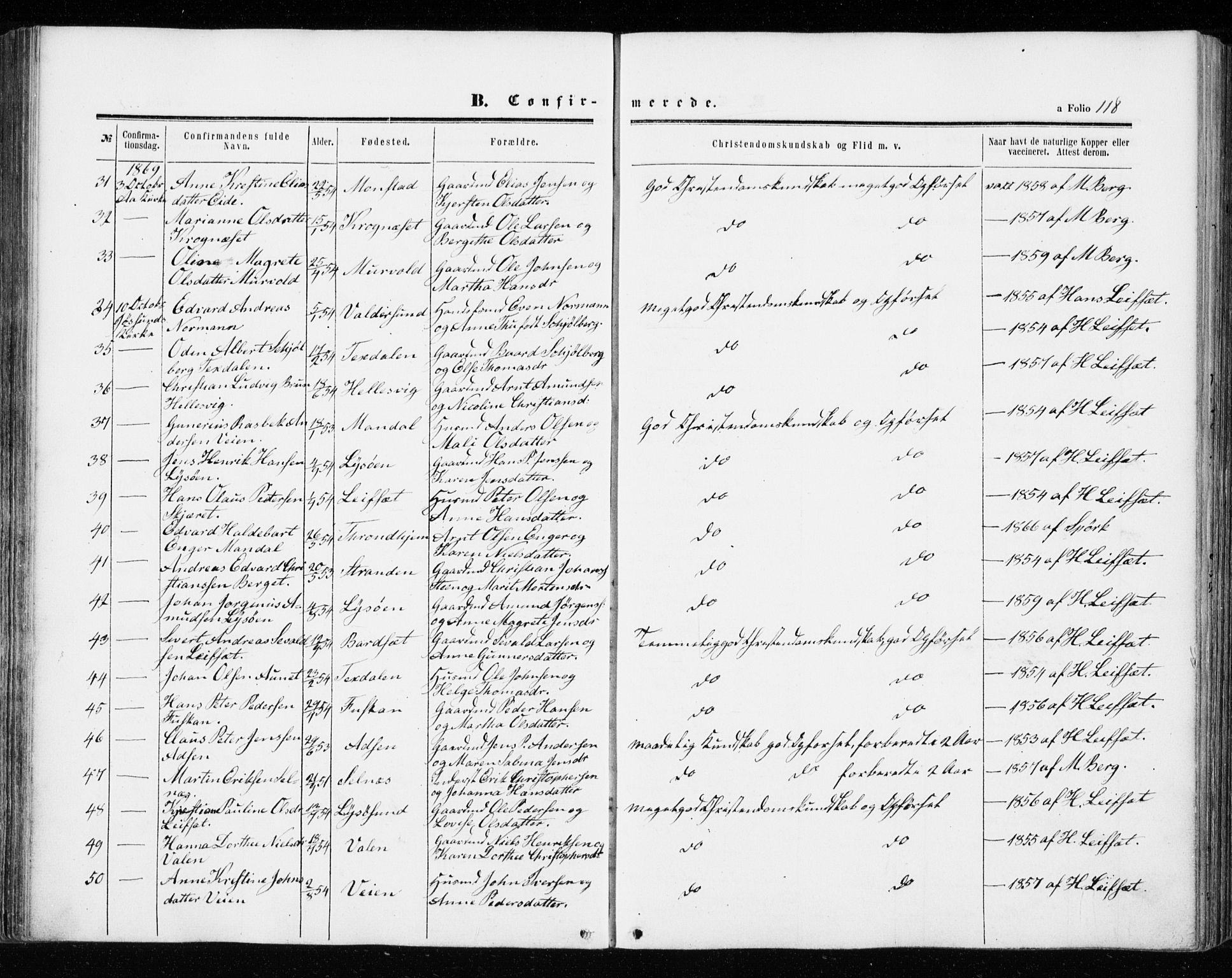 Ministerialprotokoller, klokkerbøker og fødselsregistre - Sør-Trøndelag, SAT/A-1456/655/L0678: Parish register (official) no. 655A07, 1861-1873, p. 118