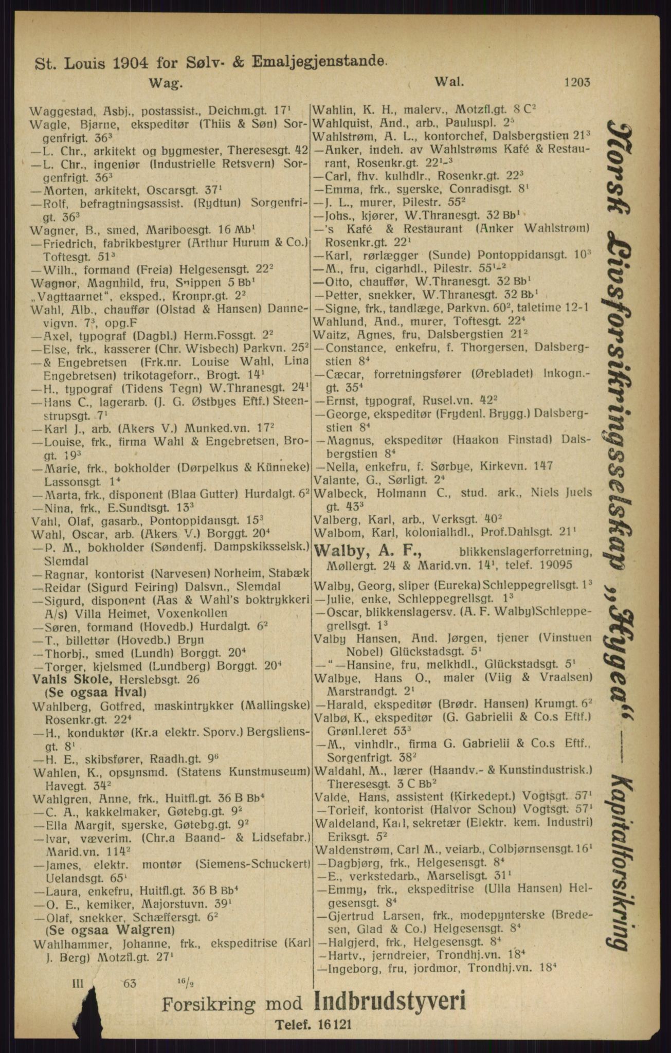 Kristiania/Oslo adressebok, PUBL/-, 1916, p. 1203