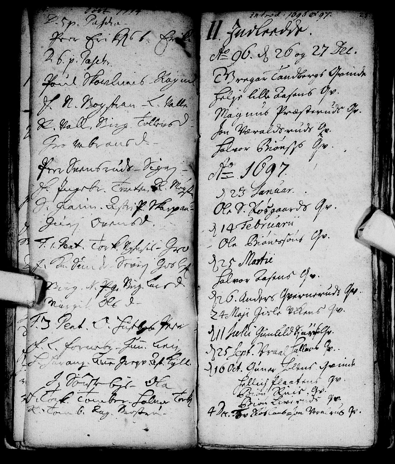 Nore kirkebøker, SAKO/A-238/F/Fc/L0001: Parish register (official) no. III 1, 1696-1714, p. 24-25