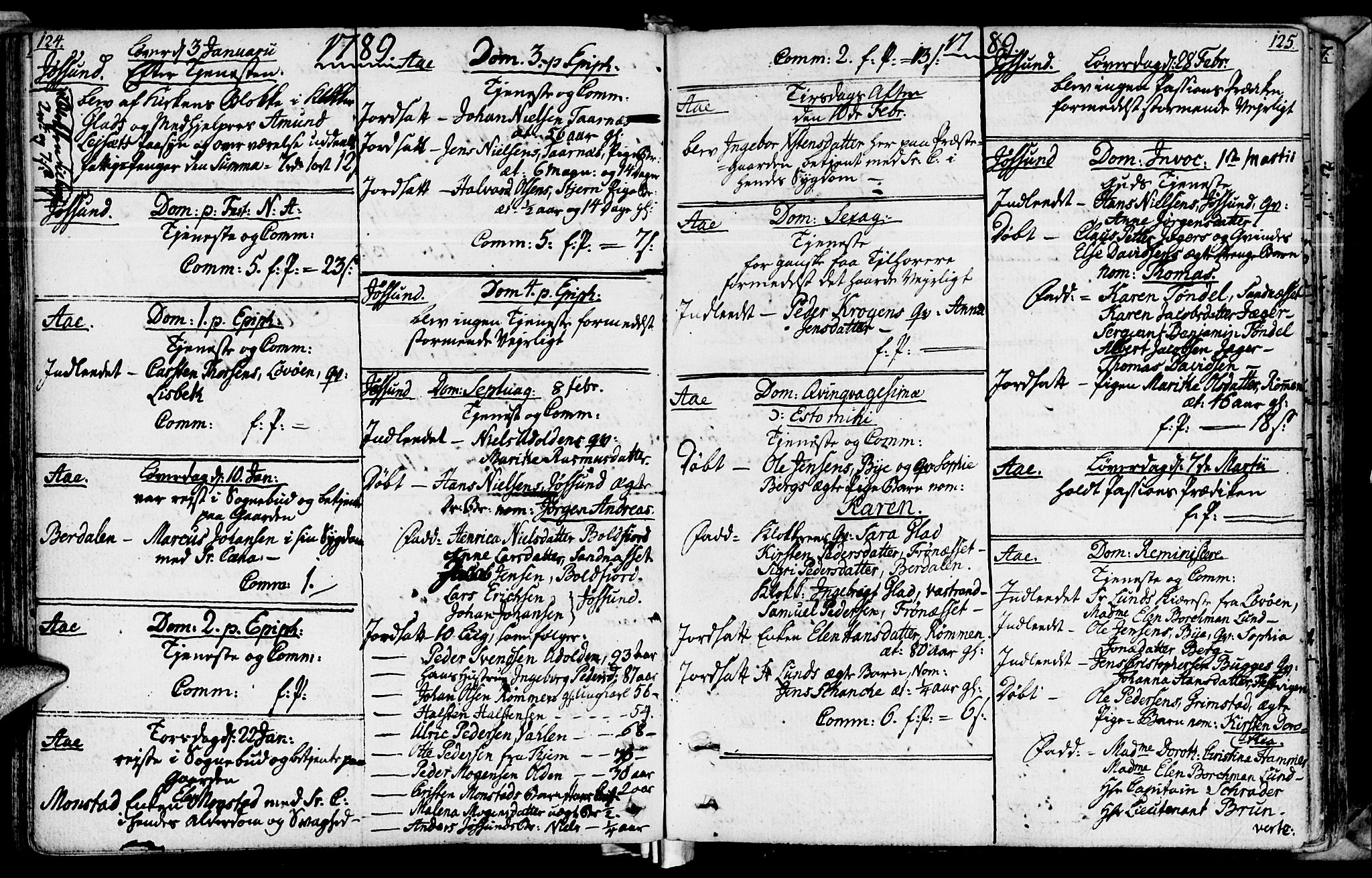 Ministerialprotokoller, klokkerbøker og fødselsregistre - Sør-Trøndelag, SAT/A-1456/655/L0673: Parish register (official) no. 655A02, 1780-1801, p. 124-125