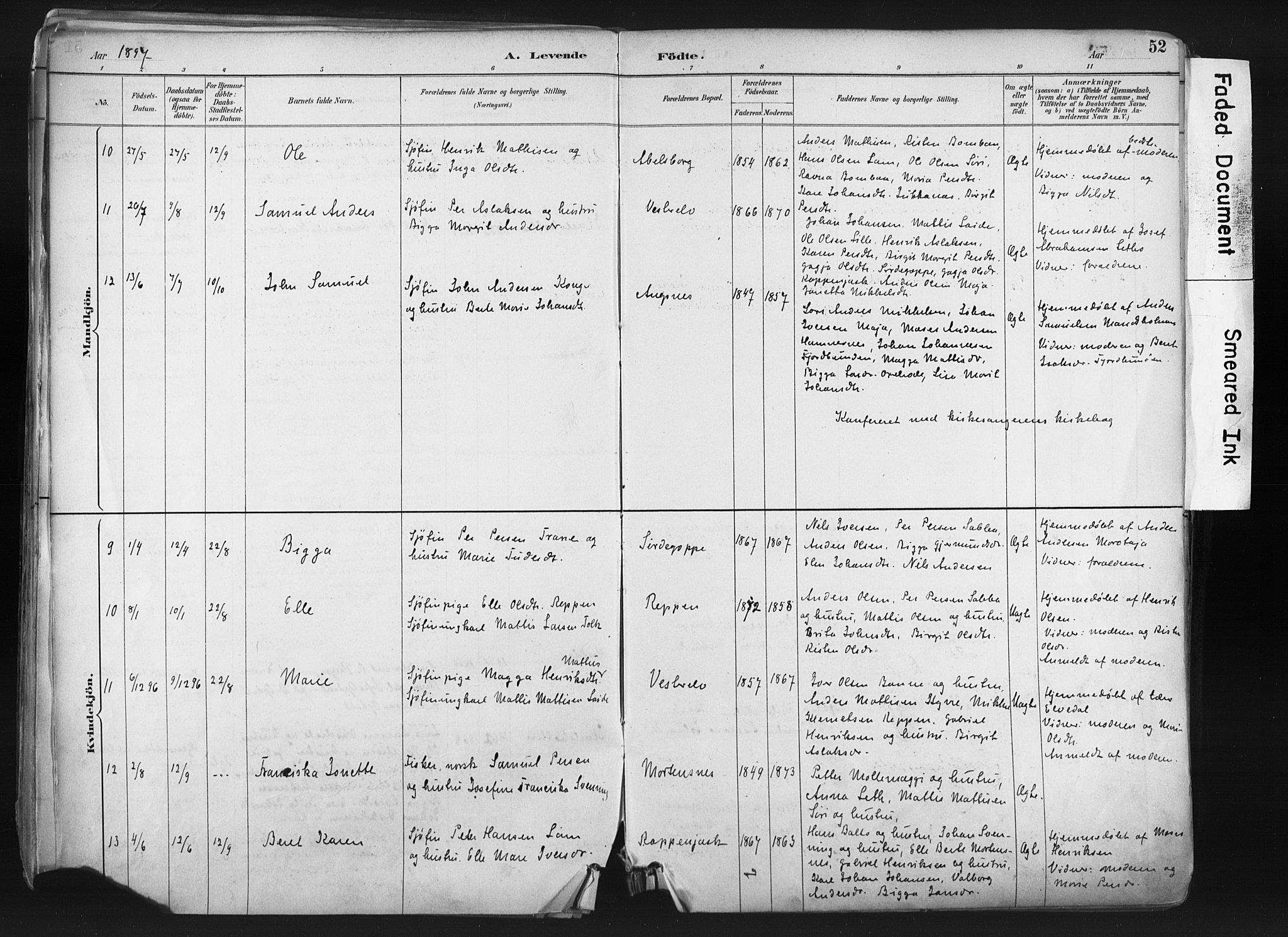 Nesseby sokneprestkontor, AV/SATØ-S-1330/H/Ha/L0006kirke: Parish register (official) no. 6, 1885-1985, p. 52