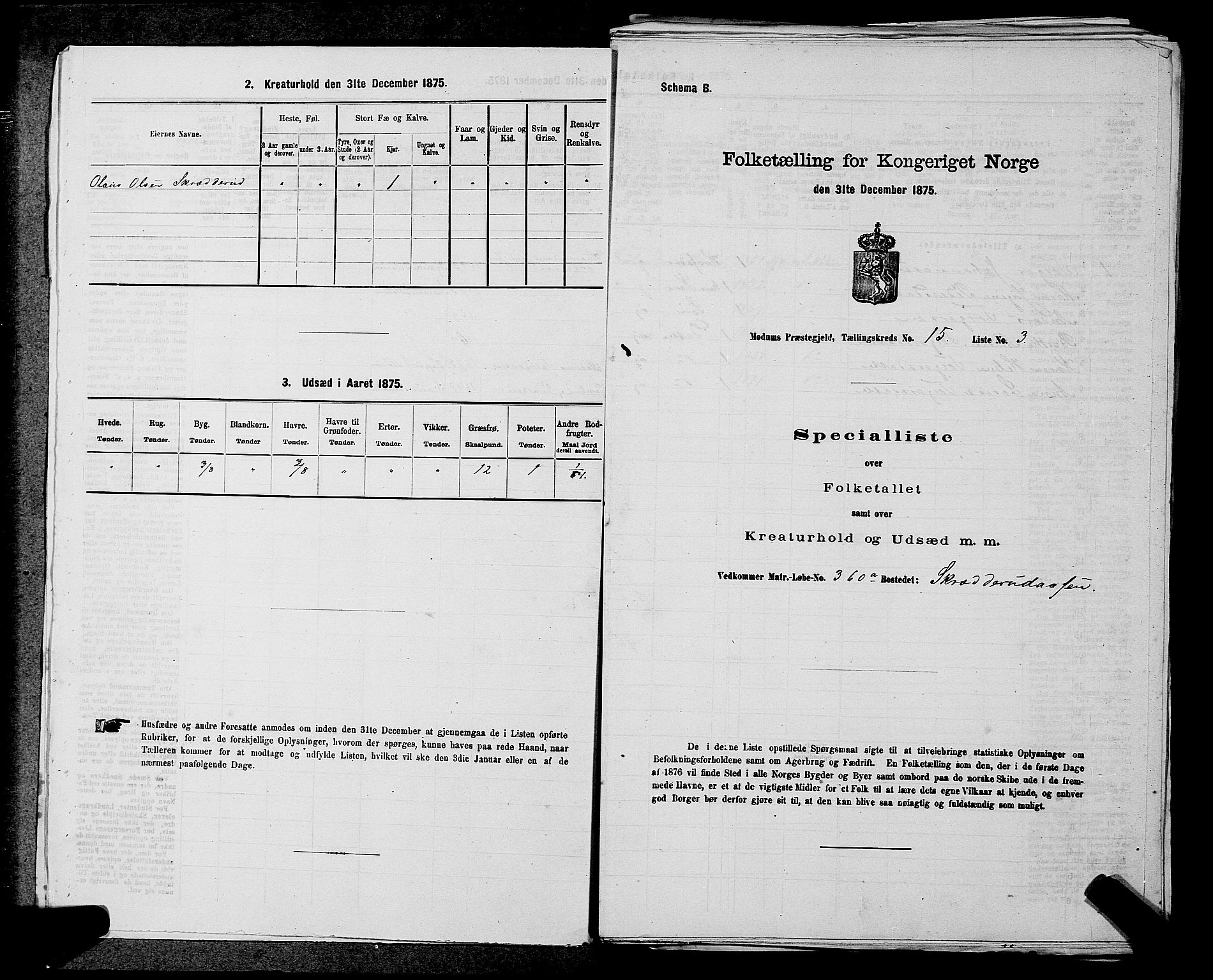 SAKO, 1875 census for 0623P Modum, 1875, p. 1783