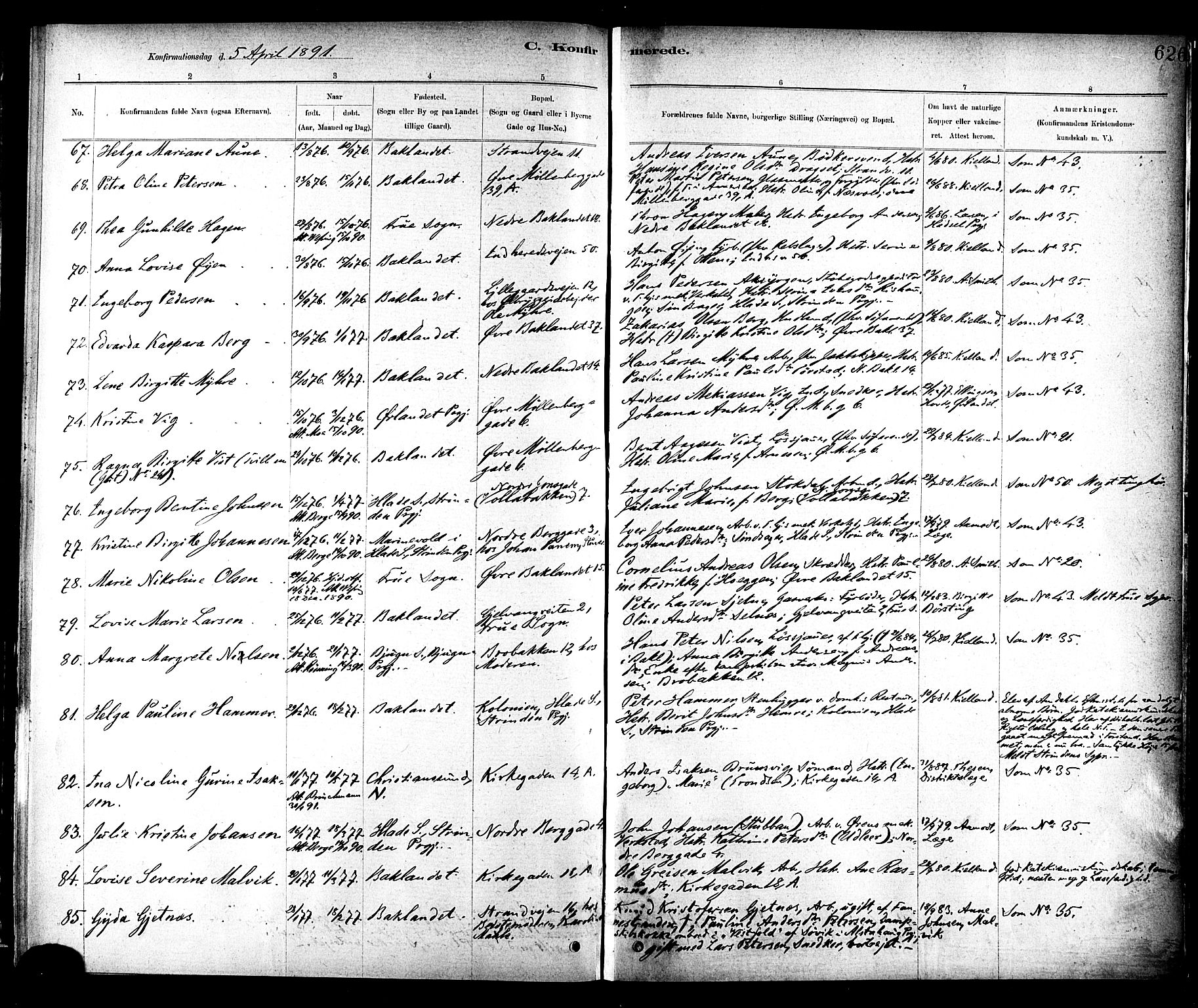 Ministerialprotokoller, klokkerbøker og fødselsregistre - Sør-Trøndelag, AV/SAT-A-1456/604/L0188: Parish register (official) no. 604A09, 1878-1892, p. 626