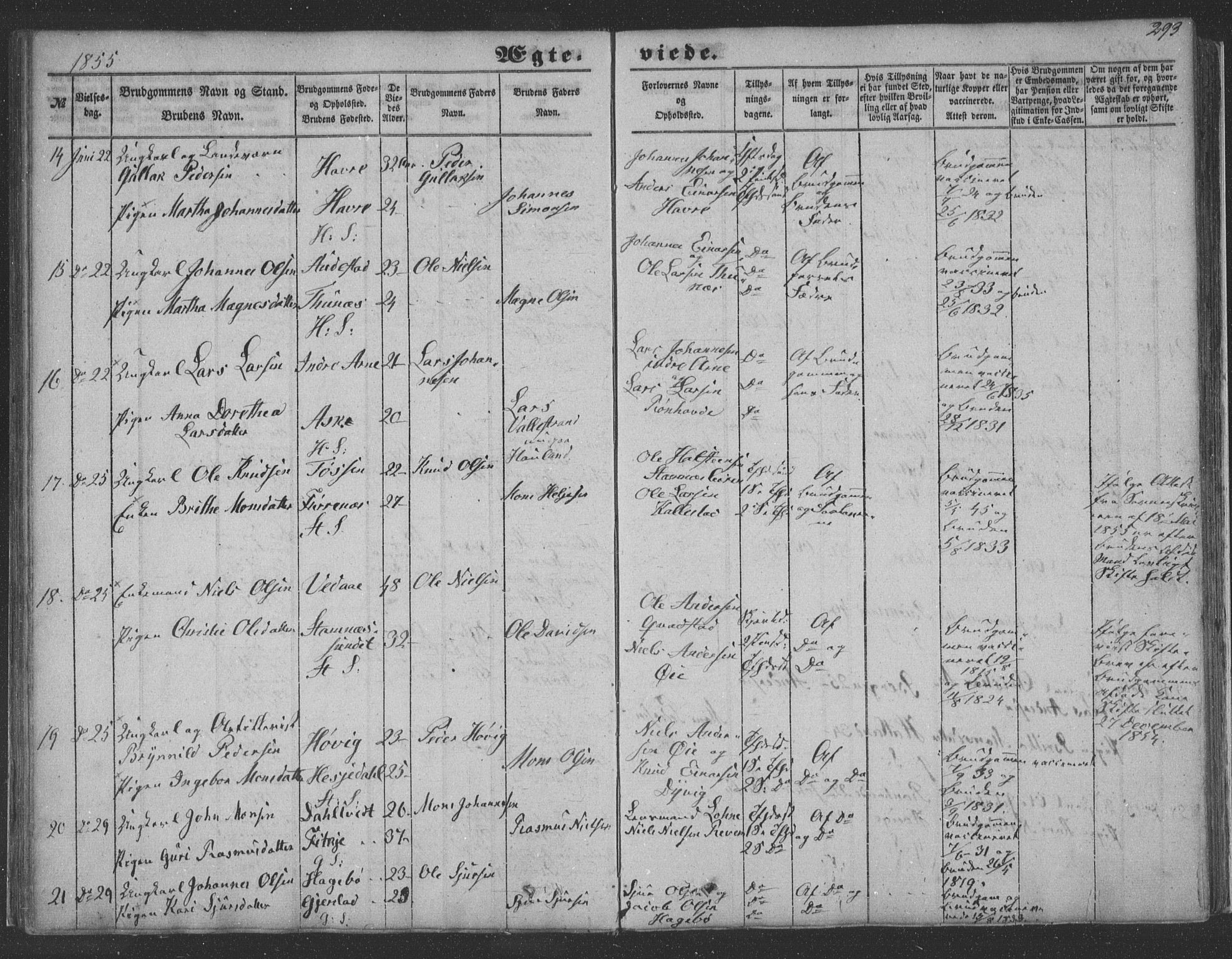 Haus sokneprestembete, SAB/A-75601/H/Haa: Parish register (official) no. A 16 II, 1848-1857, p. 293