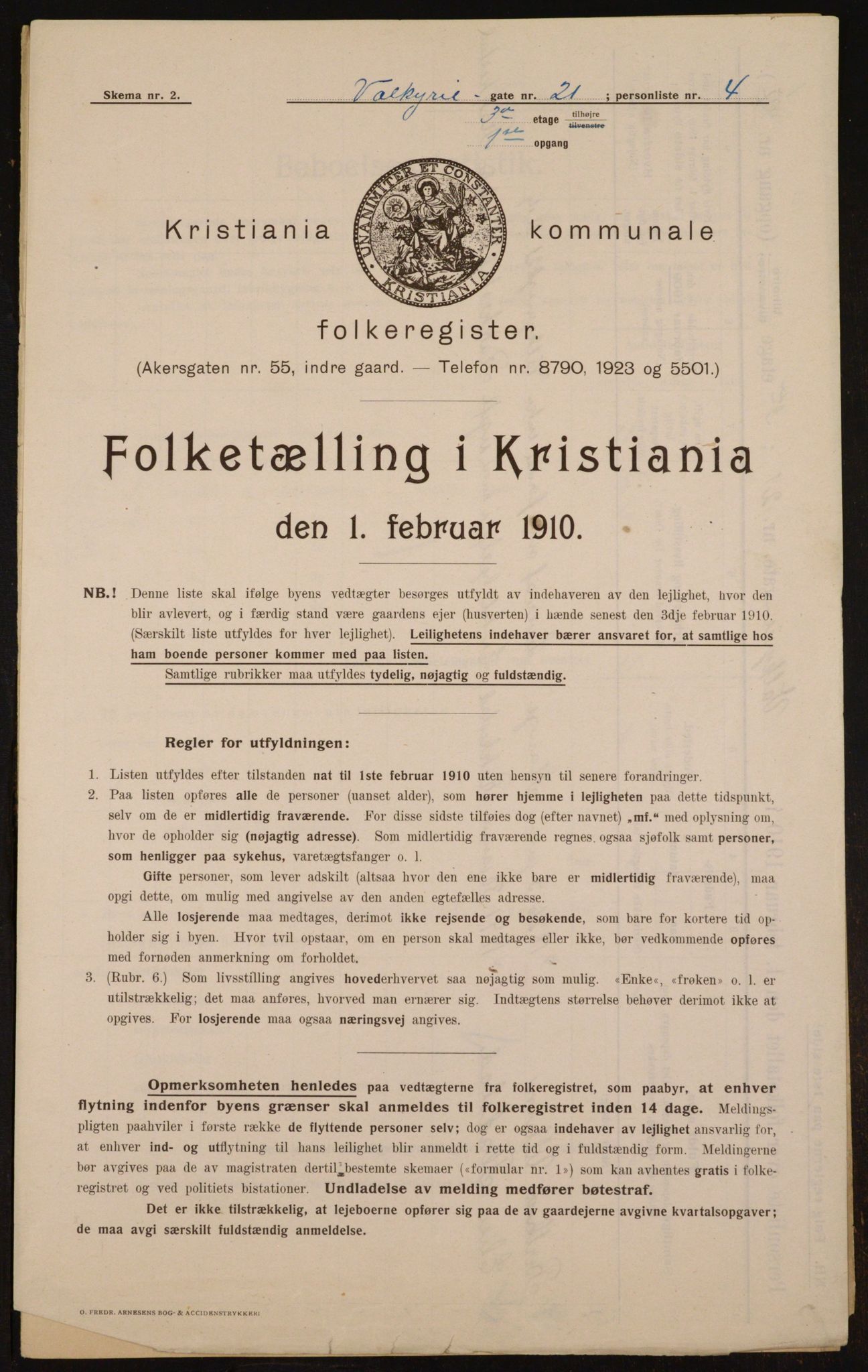 OBA, Municipal Census 1910 for Kristiania, 1910, p. 115491