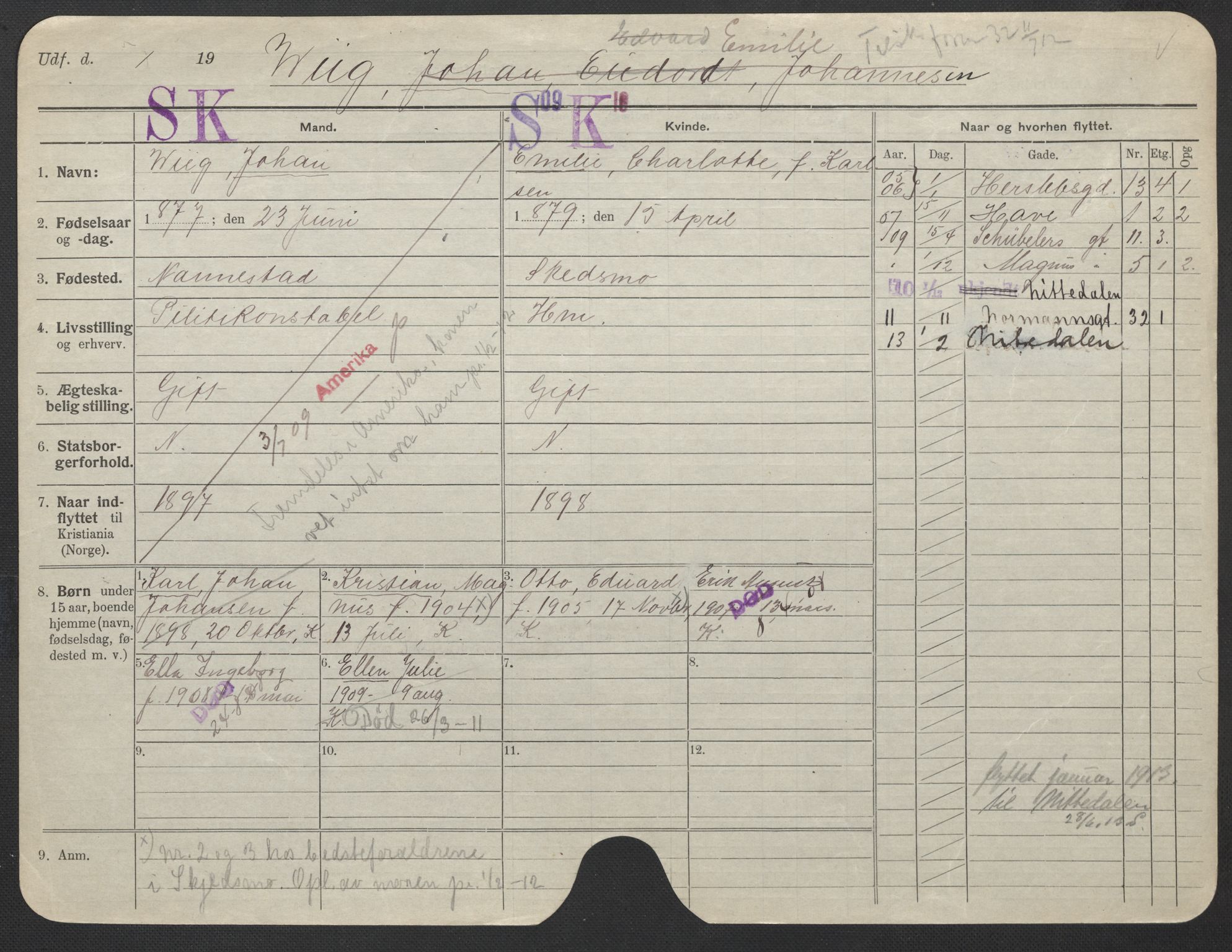 Oslo folkeregister, Registerkort, SAO/A-11715/F/Fa/Fac/L0025: Kvinner, 1906-1914, p. 776a
