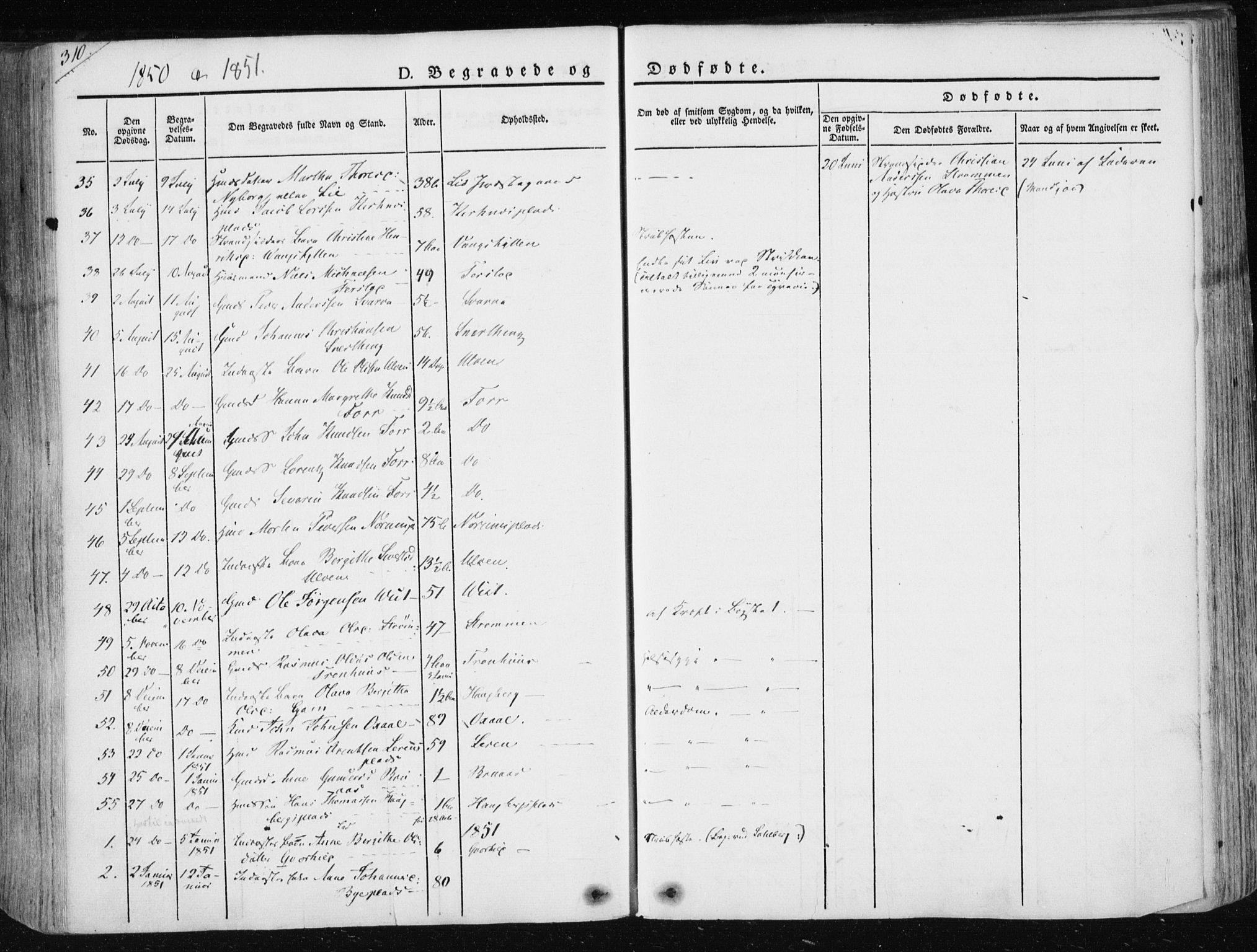 Ministerialprotokoller, klokkerbøker og fødselsregistre - Nord-Trøndelag, SAT/A-1458/730/L0280: Parish register (official) no. 730A07 /1, 1840-1854, p. 310