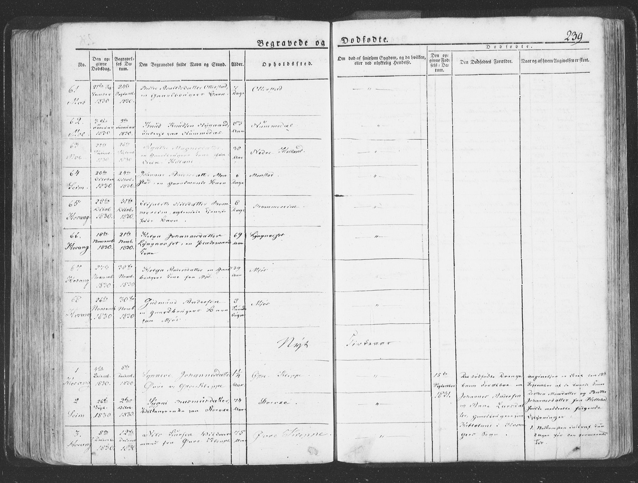 Hosanger sokneprestembete, SAB/A-75801/H/Haa: Parish register (official) no. A 6, 1824-1835, p. 239