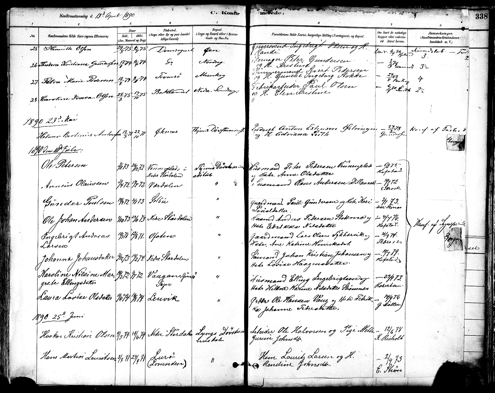 Ministerialprotokoller, klokkerbøker og fødselsregistre - Sør-Trøndelag, AV/SAT-A-1456/601/L0057: Parish register (official) no. 601A25, 1877-1891, p. 337