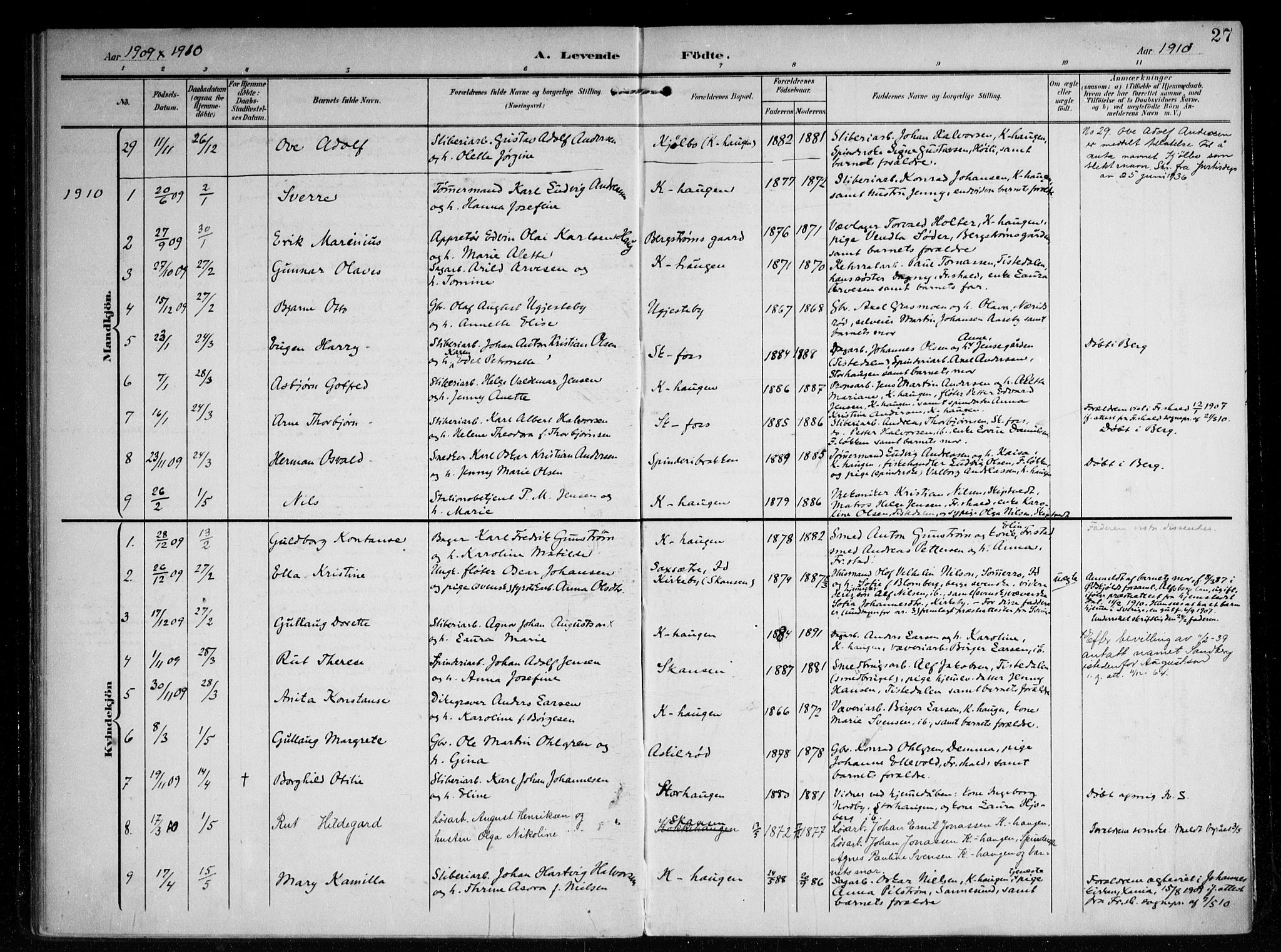 Berg prestekontor Kirkebøker, AV/SAO-A-10902/F/Fb/L0003: Parish register (official) no. II 3, 1903-1919, p. 27