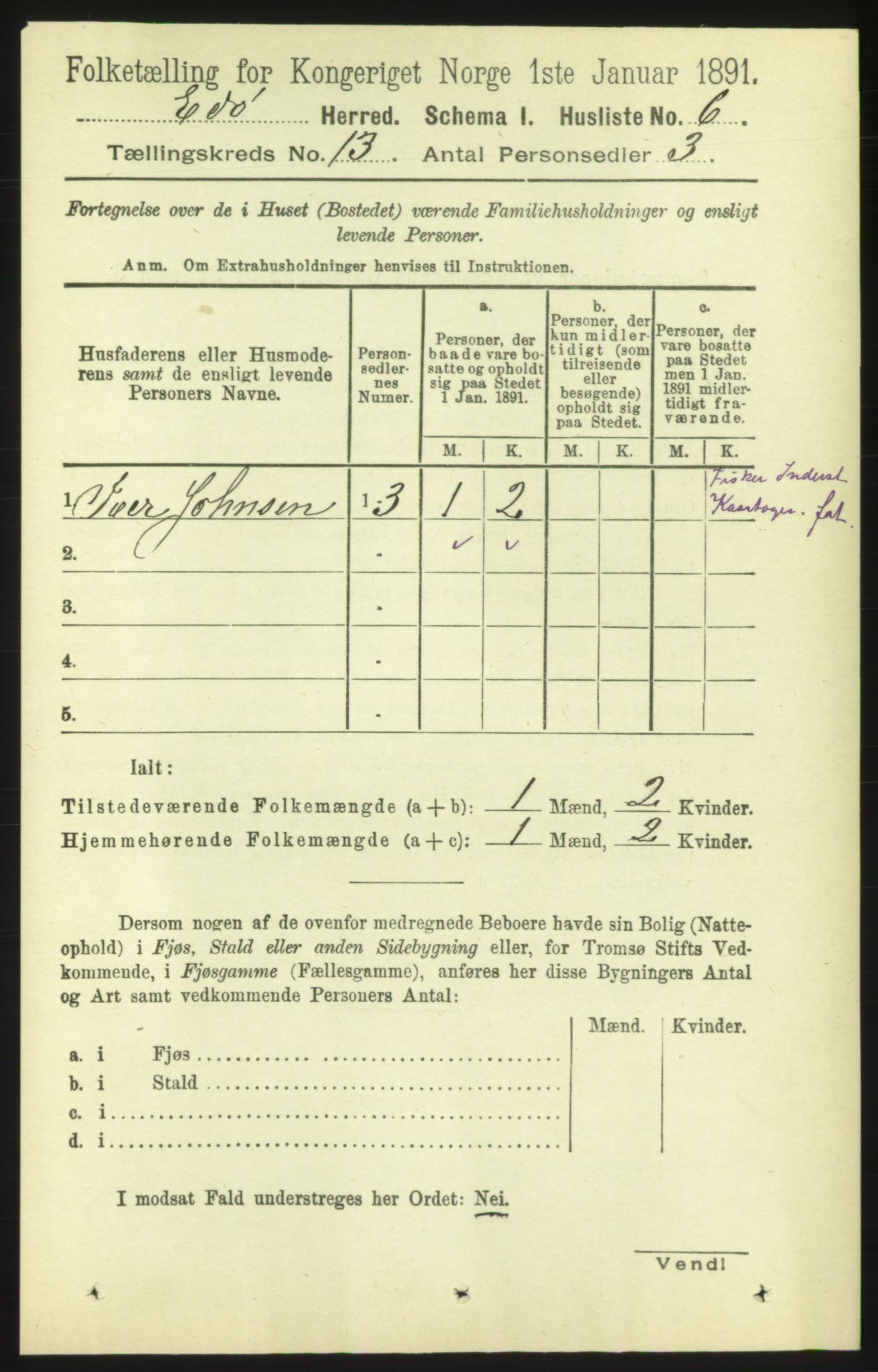 RA, 1891 census for 1573 Edøy, 1891, p. 3647