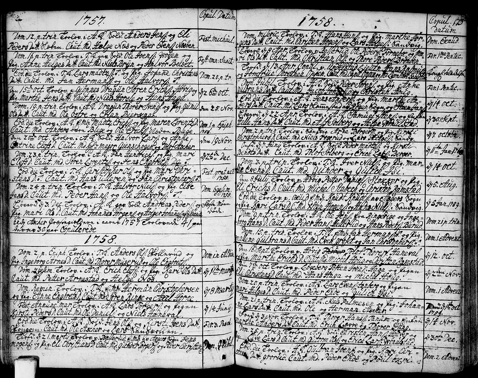Asker prestekontor Kirkebøker, SAO/A-10256a/F/Fa/L0002: Parish register (official) no. I 2, 1733-1766, p. 173