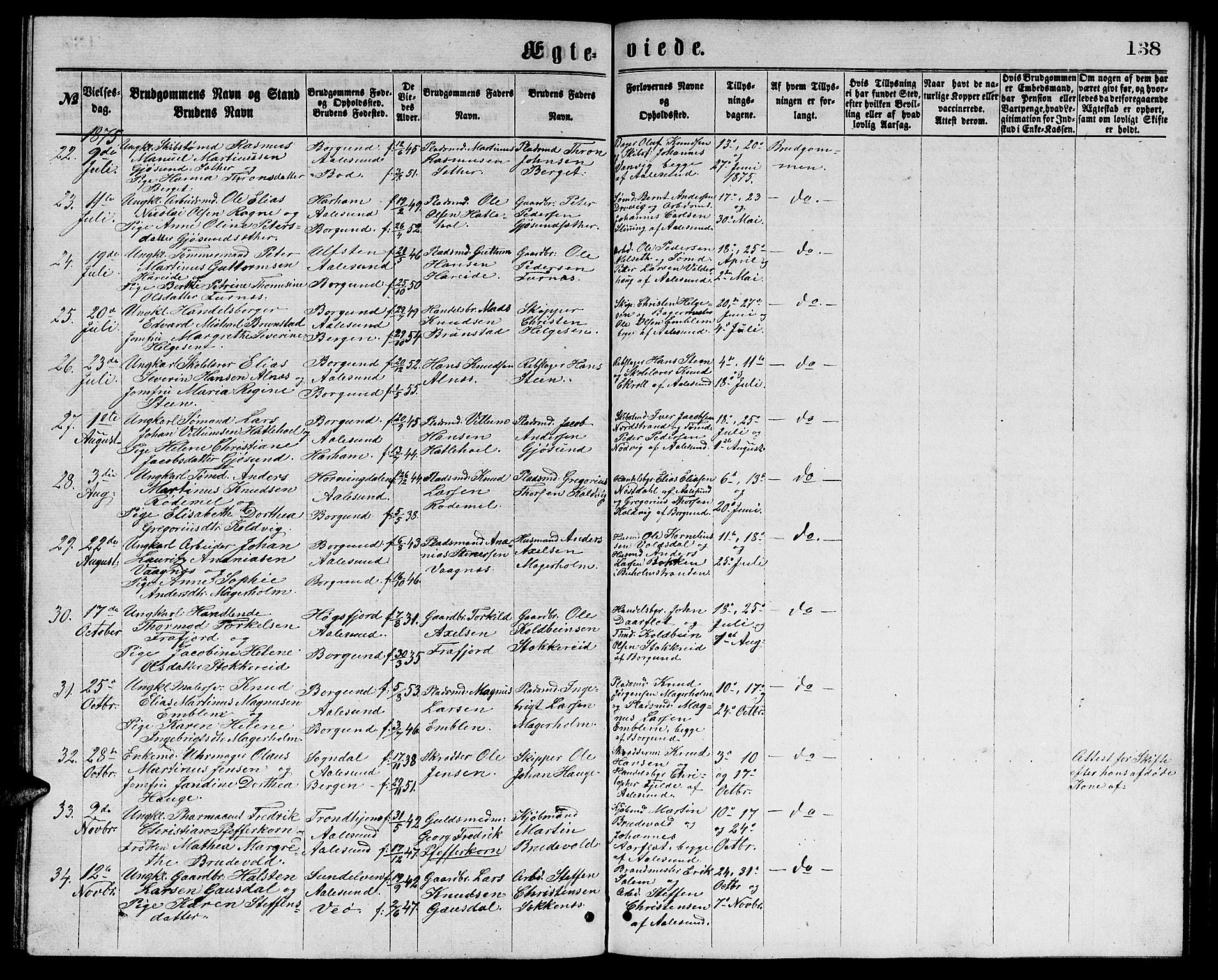 Ministerialprotokoller, klokkerbøker og fødselsregistre - Møre og Romsdal, AV/SAT-A-1454/529/L0465: Parish register (copy) no. 529C02, 1868-1877, p. 138