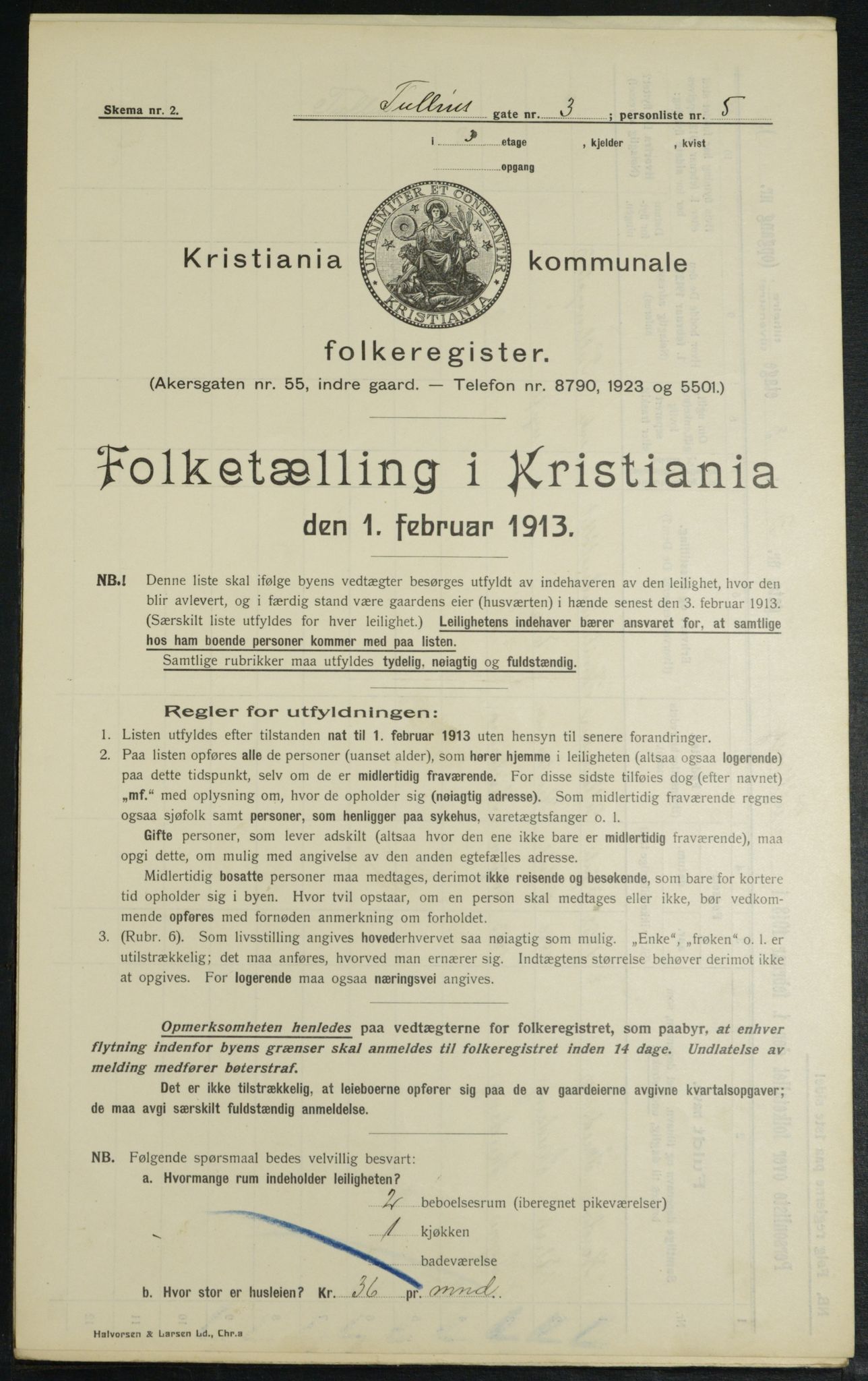 OBA, Municipal Census 1913 for Kristiania, 1913, p. 117347