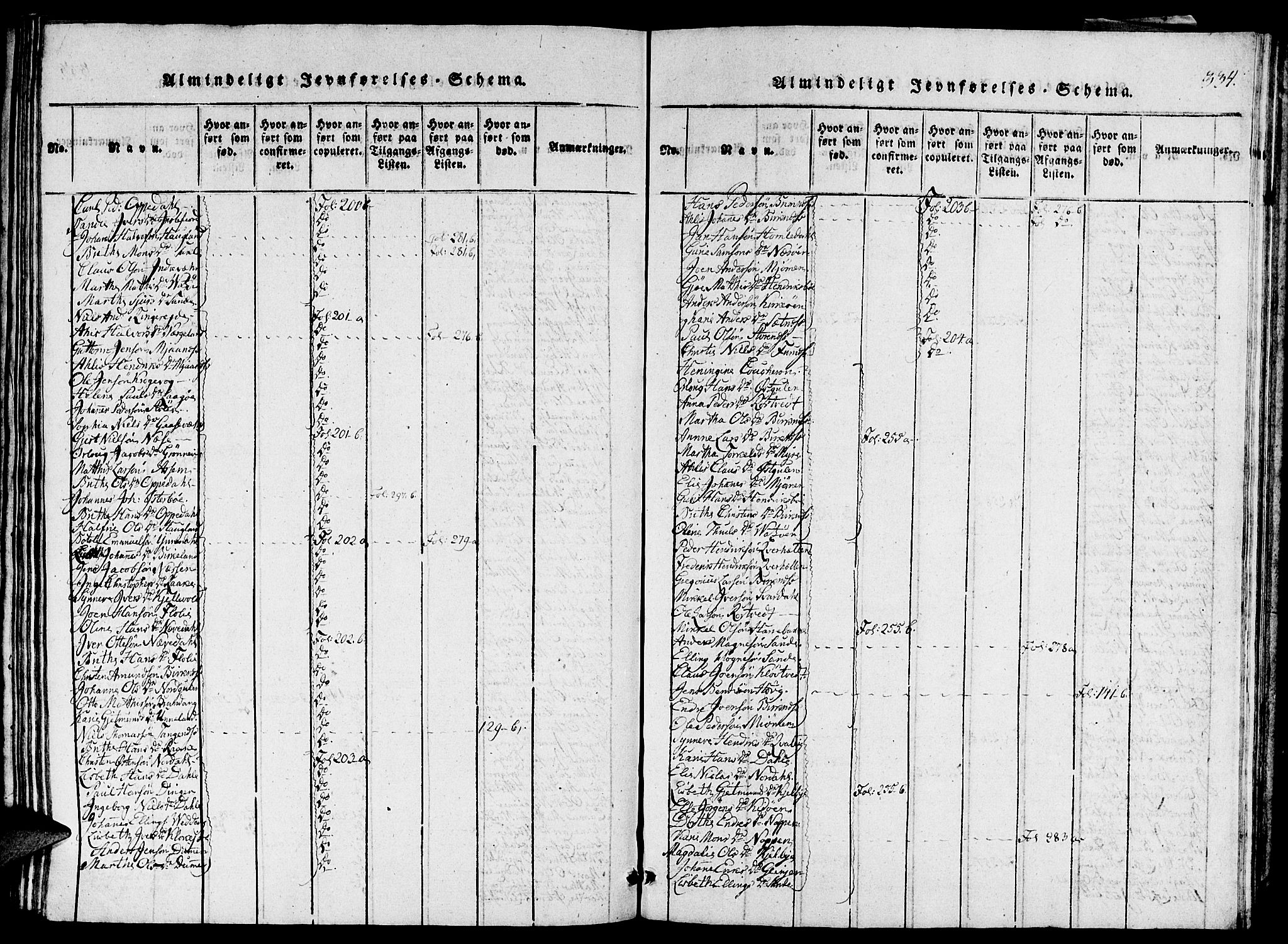 Gulen sokneprestembete, SAB/A-80201/H/Haa/Haaa/L0018: Parish register (official) no. A 18, 1816-1825, p. 334