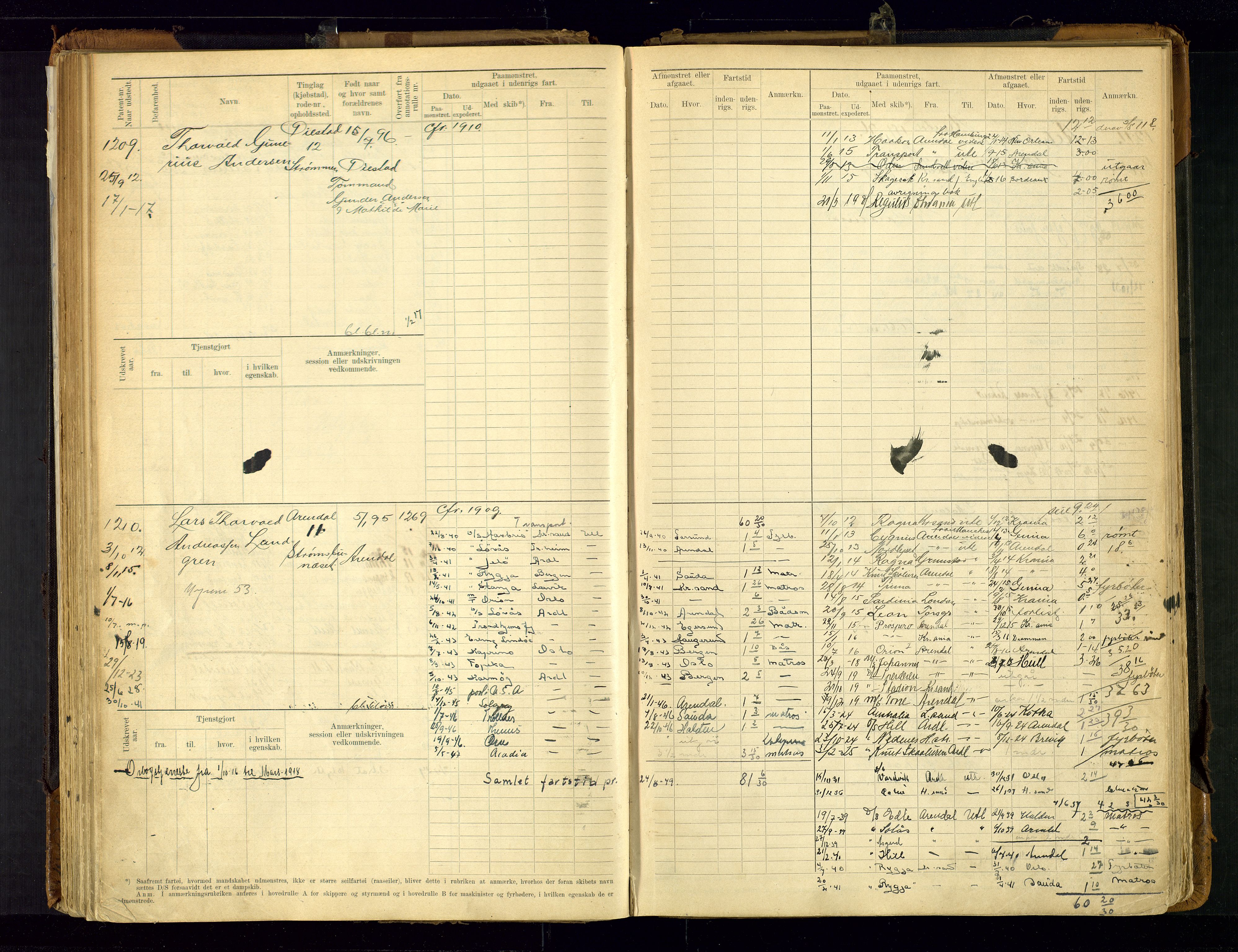 Arendal mønstringskrets, AV/SAK-2031-0012/F/Fb/L0021: Hovedrulle A nr 969-1465, S-19, 1910-1914, p. 125