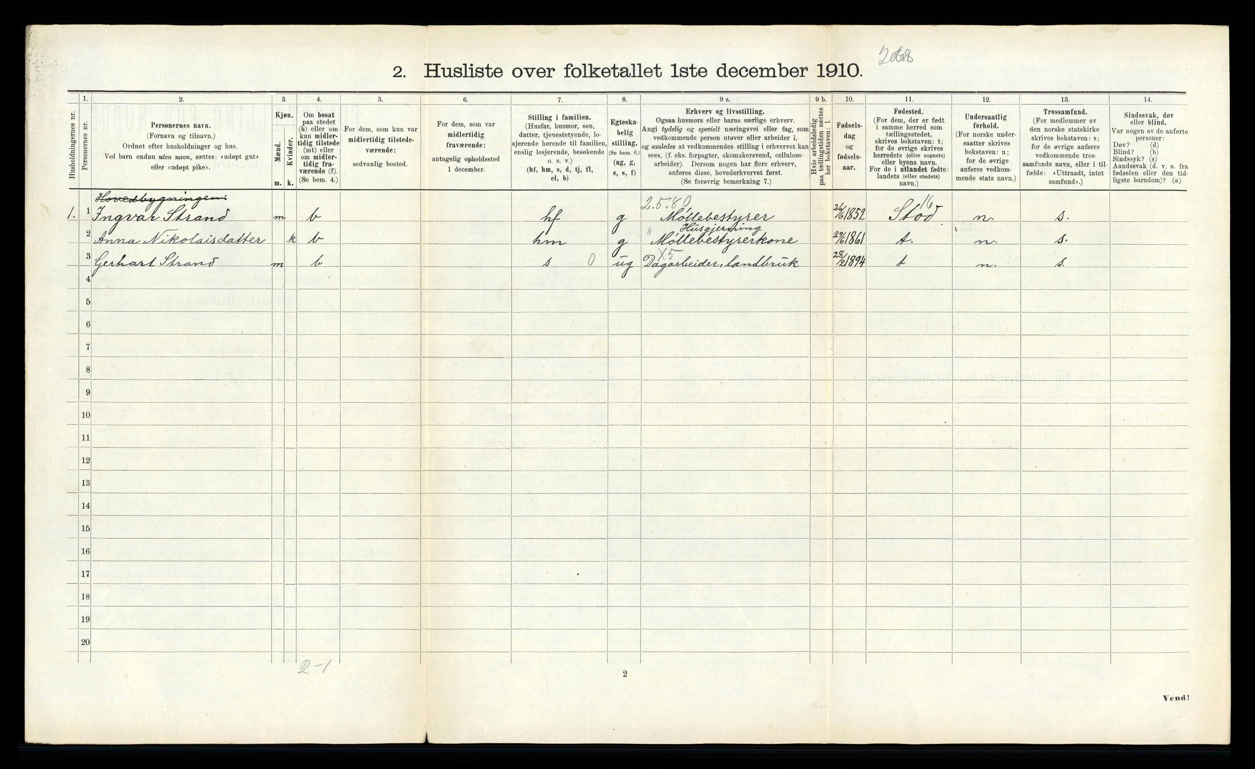 RA, 1910 census for Snåsa, 1910, p. 845