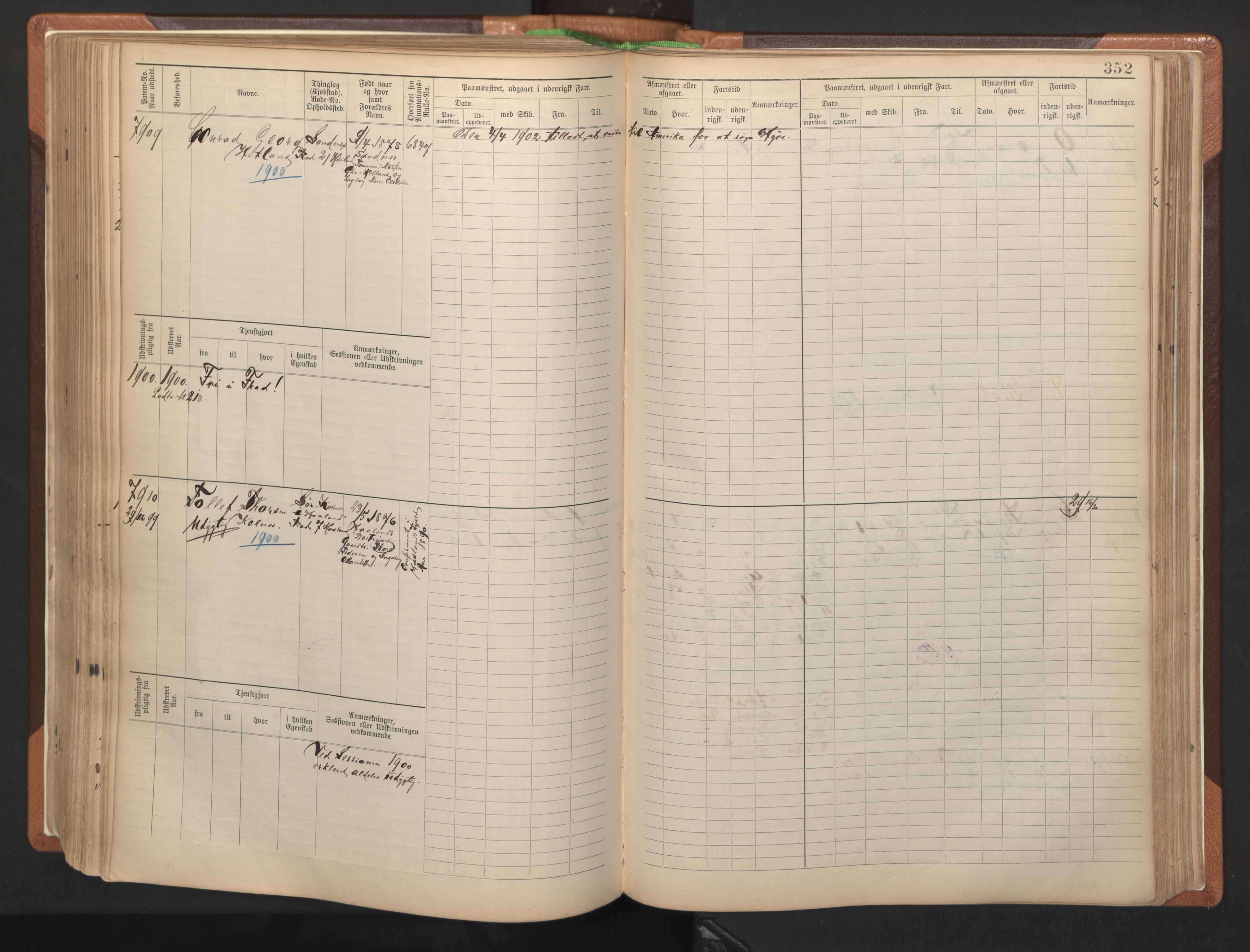 Stavanger sjømannskontor, AV/SAST-A-102006/F/Fb/Fbb/L0012: Sjøfartshovedrulle, patentnr. 7207-8158, 1894-1904, p. 355