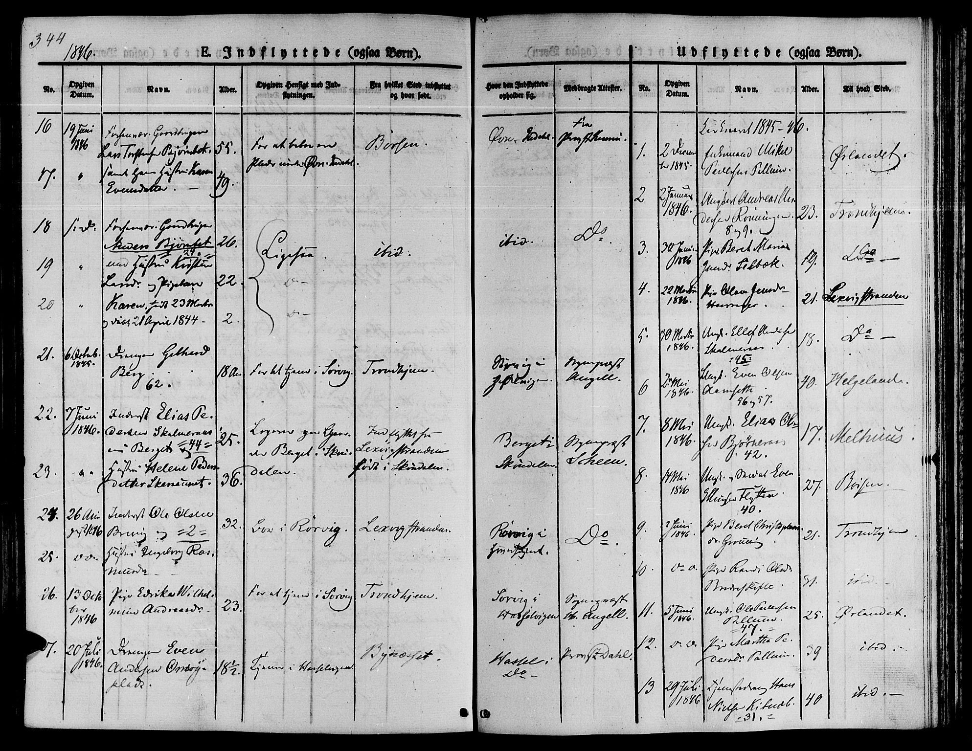 Ministerialprotokoller, klokkerbøker og fødselsregistre - Sør-Trøndelag, SAT/A-1456/646/L0610: Parish register (official) no. 646A08, 1837-1847, p. 344