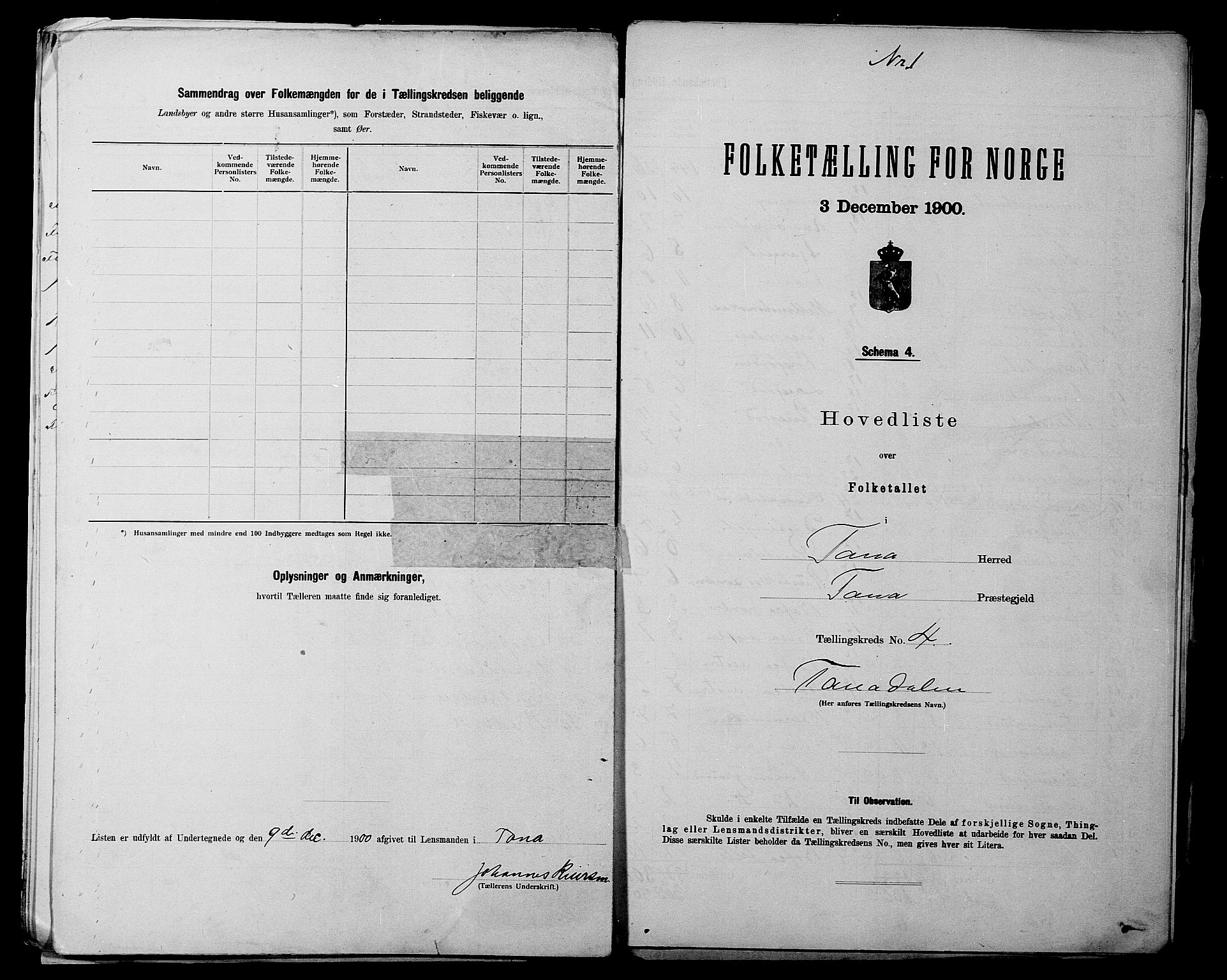 SATØ, 1900 census for Tana, 1900, p. 12