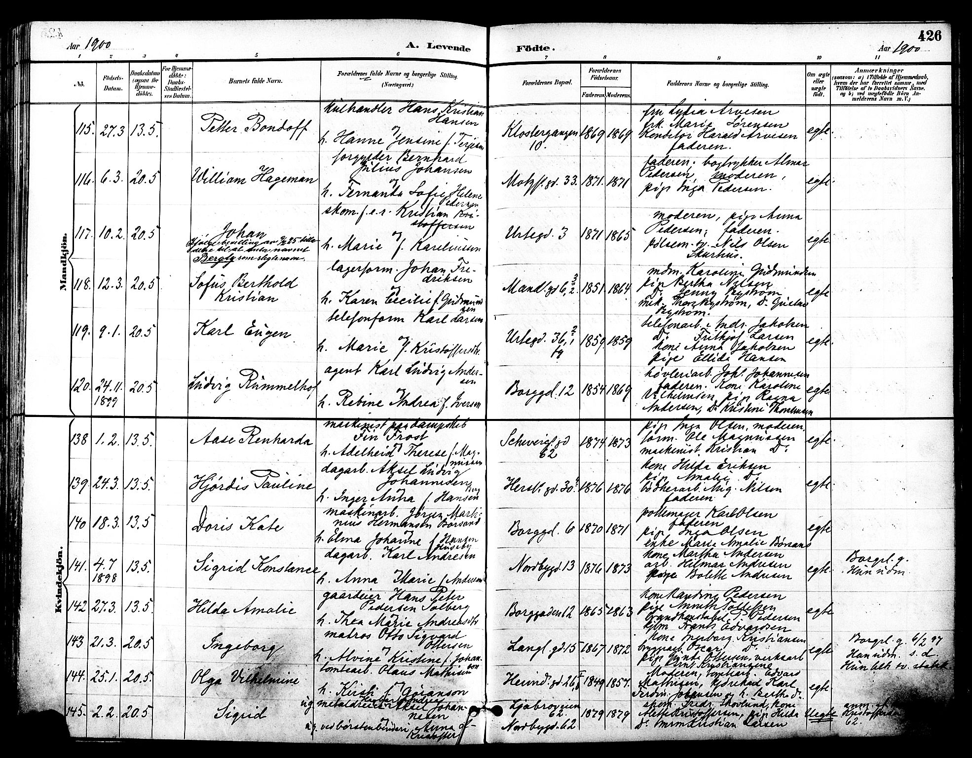 Grønland prestekontor Kirkebøker, SAO/A-10848/F/Fa/L0012: Parish register (official) no. 12, 1893-1900, p. 426