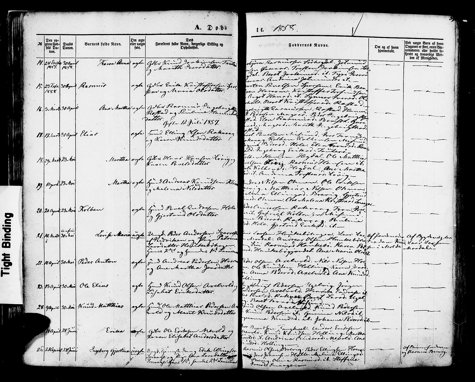 Ministerialprotokoller, klokkerbøker og fødselsregistre - Møre og Romsdal, AV/SAT-A-1454/560/L0719: Parish register (official) no. 560A03, 1845-1872, p. 39