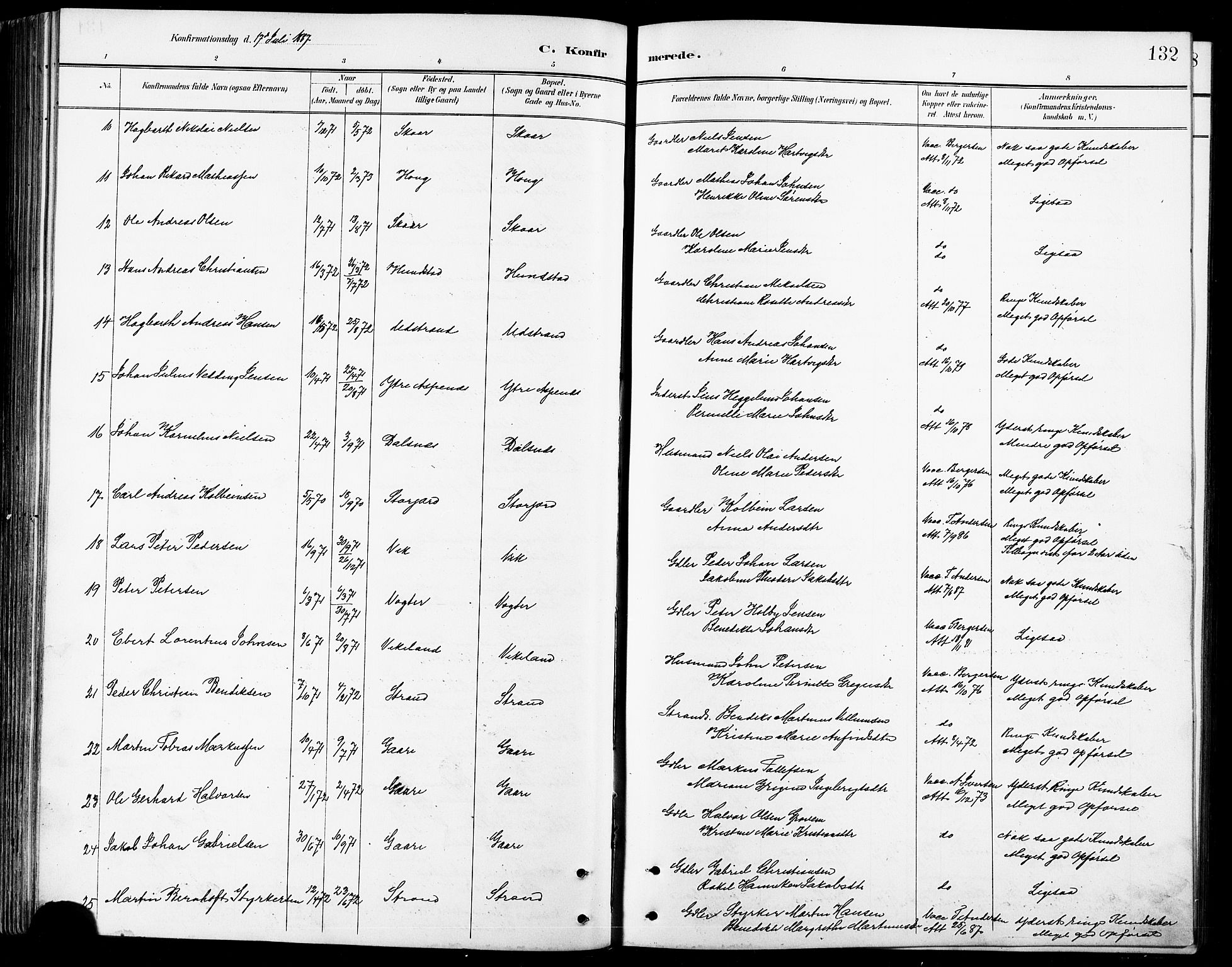 Kvæfjord sokneprestkontor, AV/SATØ-S-1323/G/Ga/Gab/L0005klokker: Parish register (copy) no. 5, 1886-1911, p. 132