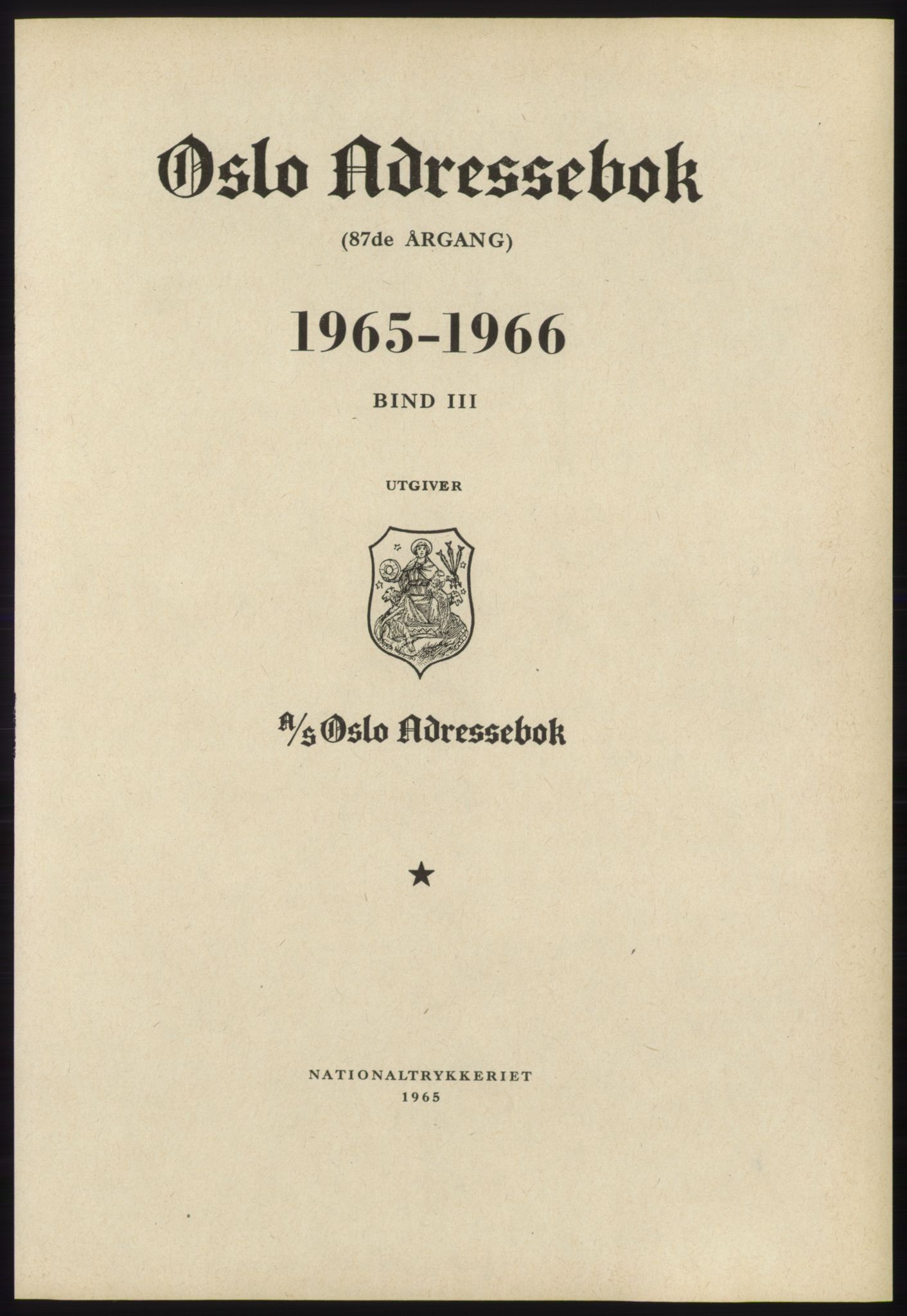 Kristiania/Oslo adressebok, PUBL/-, 1965-1966