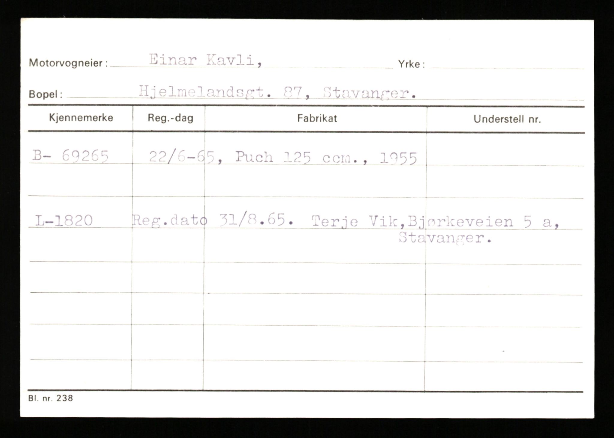 Stavanger trafikkstasjon, AV/SAST-A-101942/0/G/L0008: Registreringsnummer: 67519 - 84533, 1930-1971, p. 191