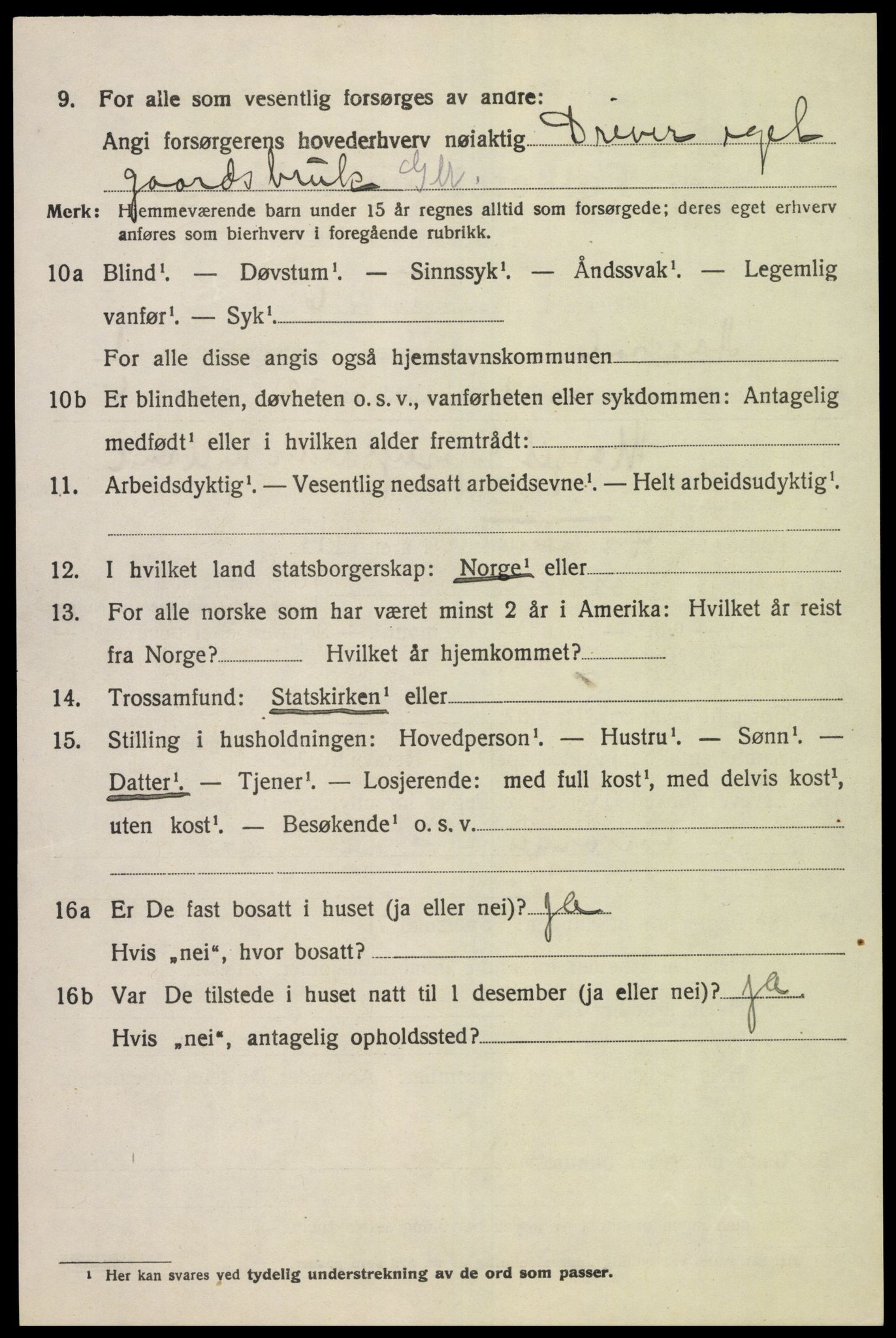 SAK, 1920 census for Åseral, 1920, p. 783