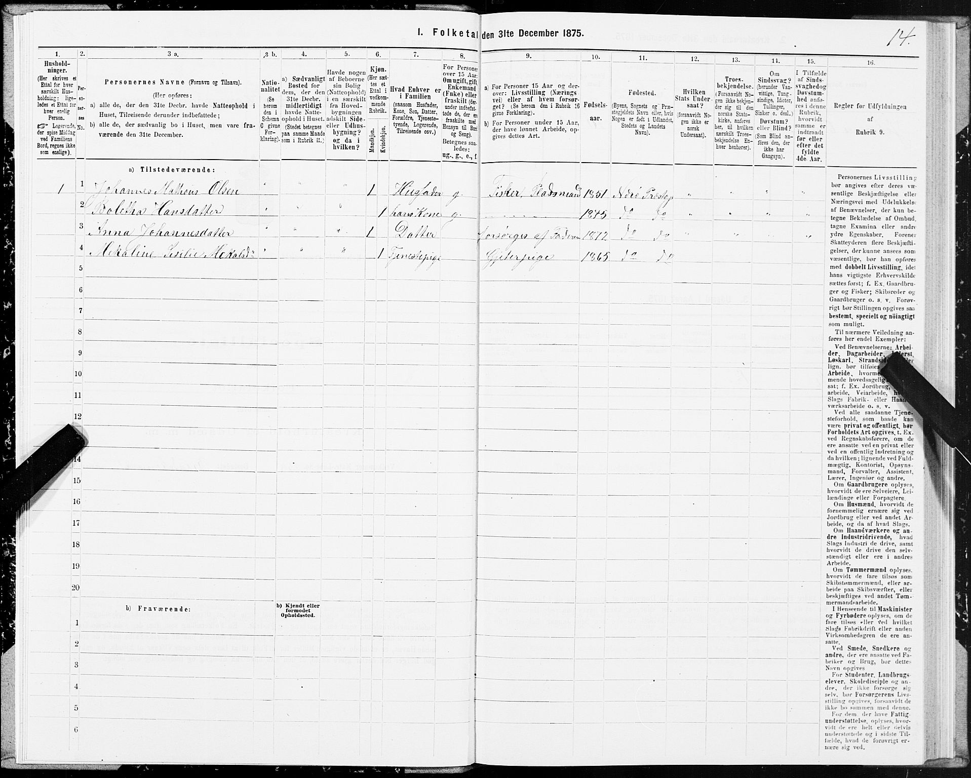 SAT, 1875 census for 1752P Kolvereid, 1875, p. 1014