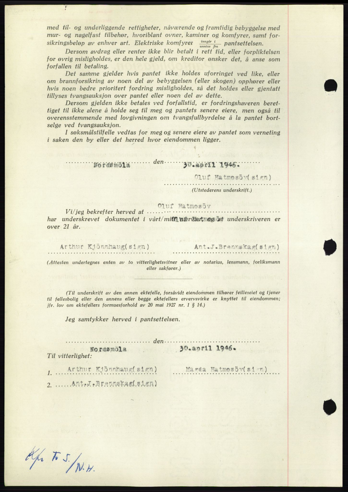 Nordmøre sorenskriveri, AV/SAT-A-4132/1/2/2Ca: Mortgage book no. B96, 1947-1947, Diary no: : 1385/1947