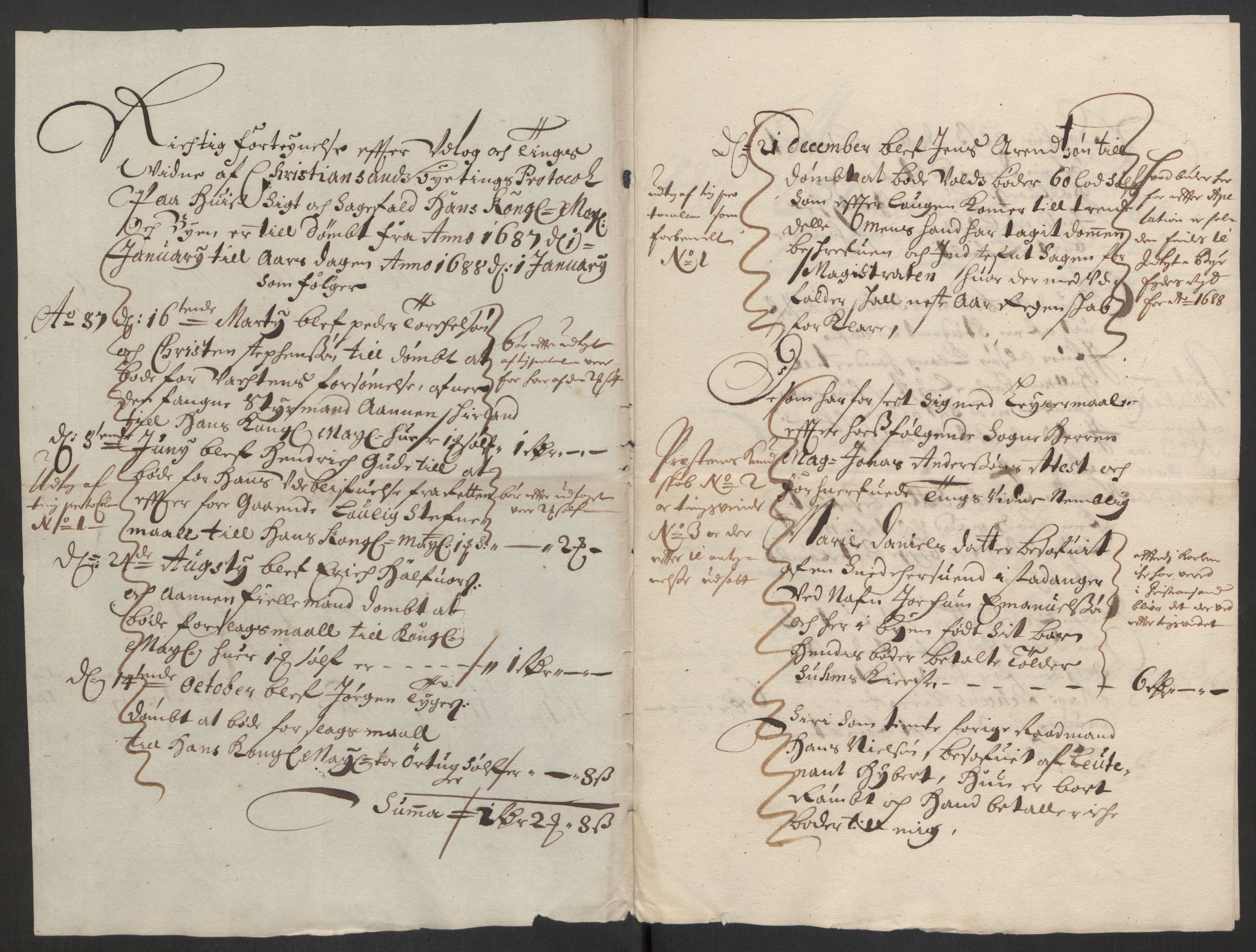 Rentekammeret inntil 1814, Reviderte regnskaper, Byregnskaper, AV/RA-EA-4066/R/Rm/L0285: [M18] Sikt og sakefall, 1681-1718, p. 81