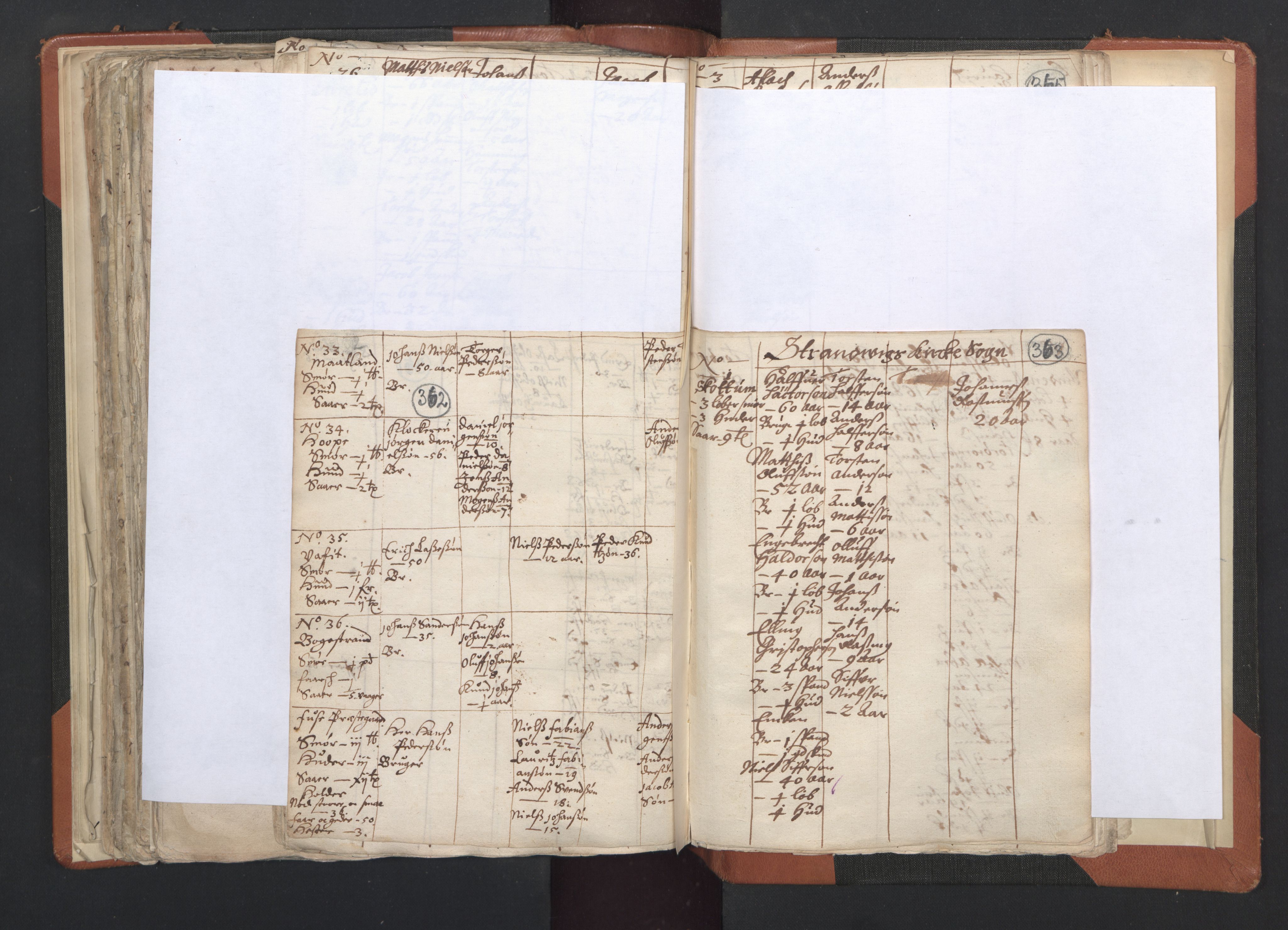RA, Vicar's Census 1664-1666, no. 20: Sunnhordland deanery, 1664-1666, p. 362-363