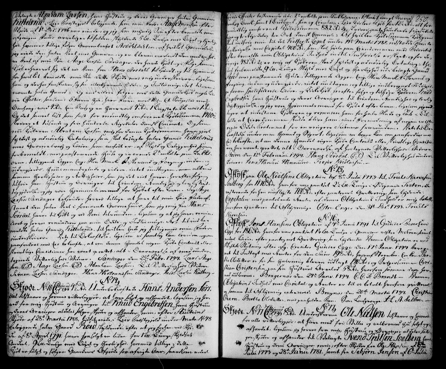 Lier, Røyken og Hurum sorenskriveri, AV/SAKO-A-89/G/Ga/Gaa/L0005: Mortgage book no. V, 1788-1801, p. 250