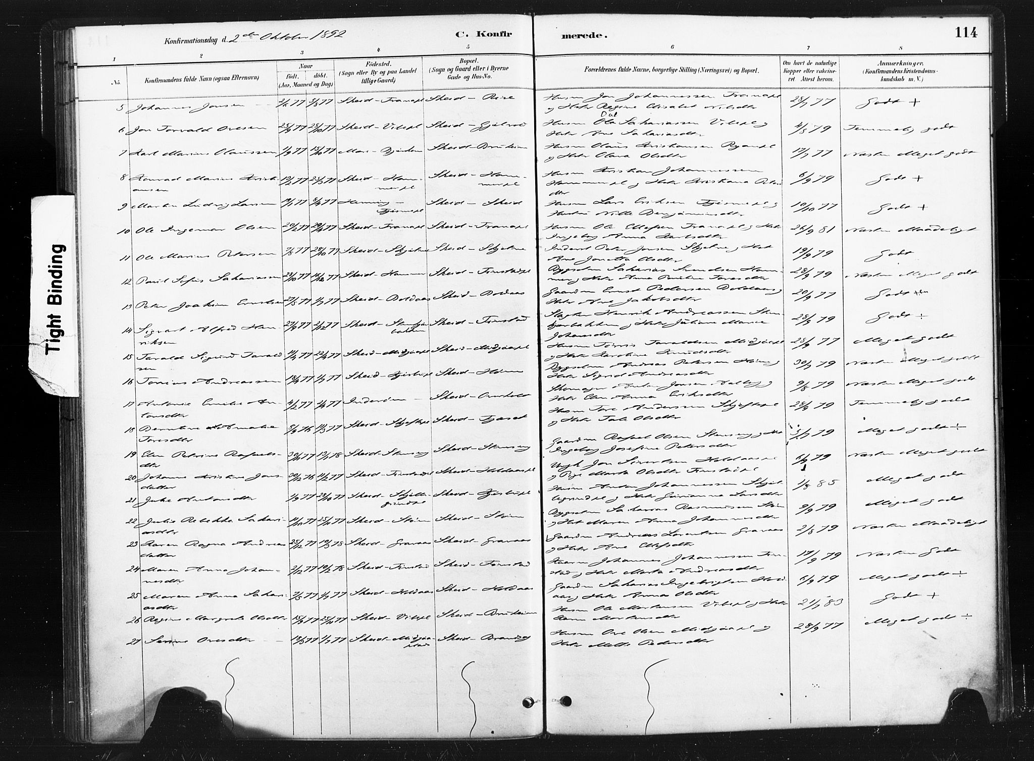 Ministerialprotokoller, klokkerbøker og fødselsregistre - Nord-Trøndelag, AV/SAT-A-1458/736/L0361: Parish register (official) no. 736A01, 1884-1906, p. 114