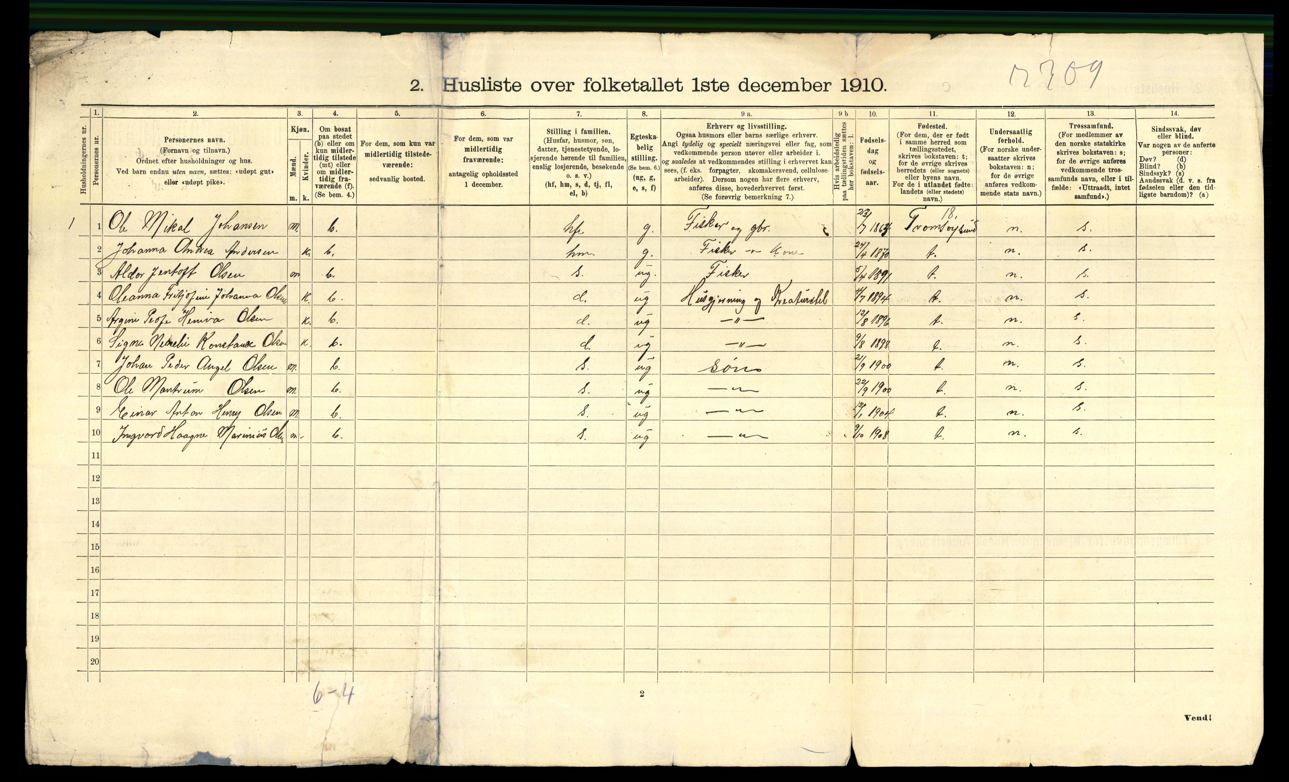 RA, 1910 census for Helgøy, 1910, p. 27