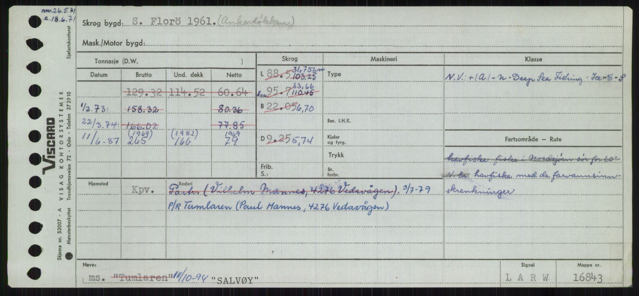 Sjøfartsdirektoratet med forløpere, Skipsmålingen, RA/S-1627/H/Ha/L0005/0001: Fartøy, S-Sven / Fartøy, S-Skji, p. 69