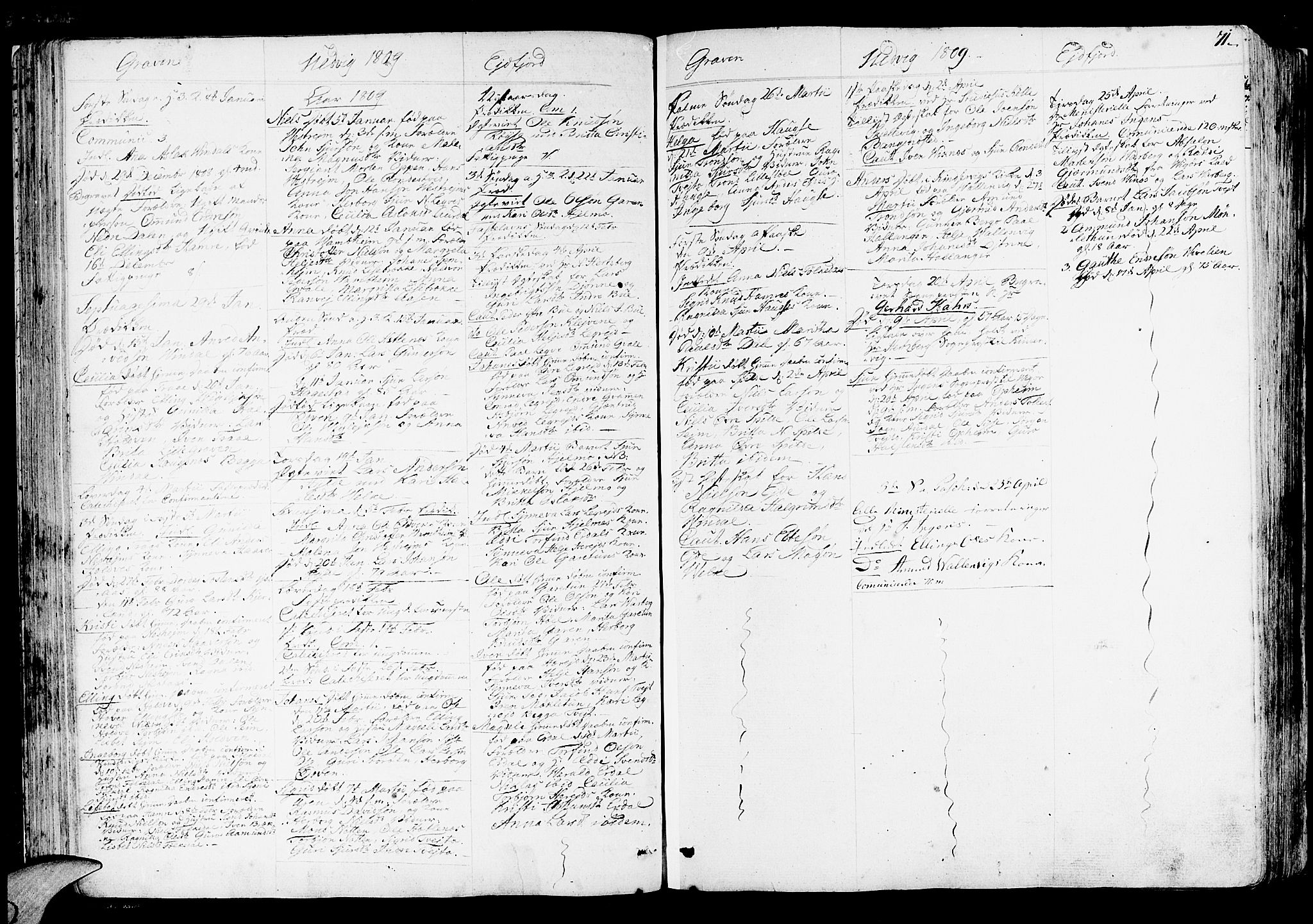 Ulvik sokneprestembete, SAB/A-78801/H/Haa: Parish register (official) no. A 11, 1793-1838, p. 71