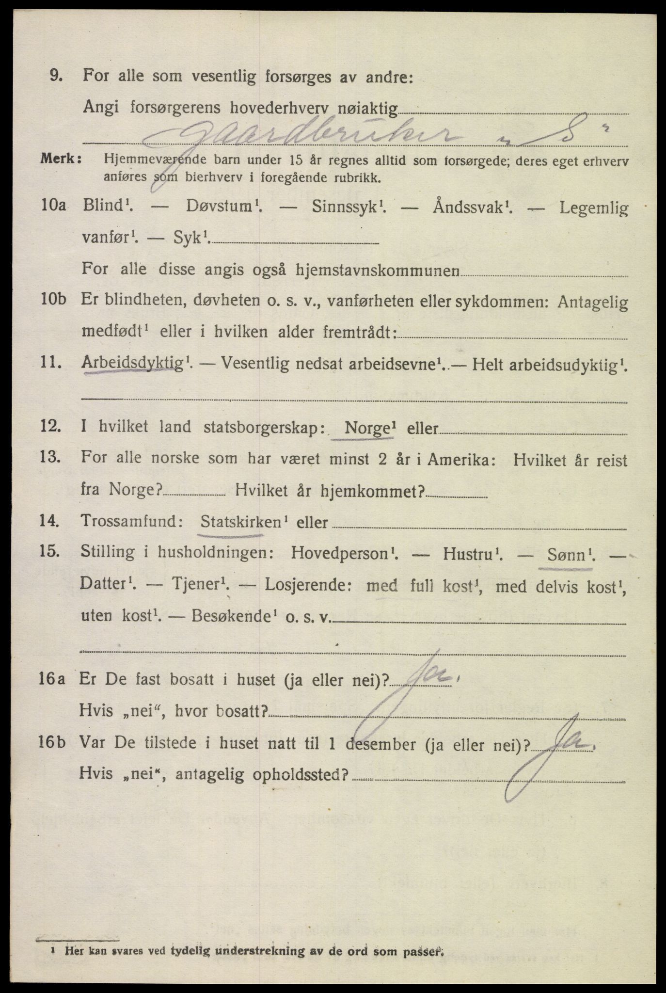 SAK, 1920 census for Kvinesdal, 1920, p. 1834